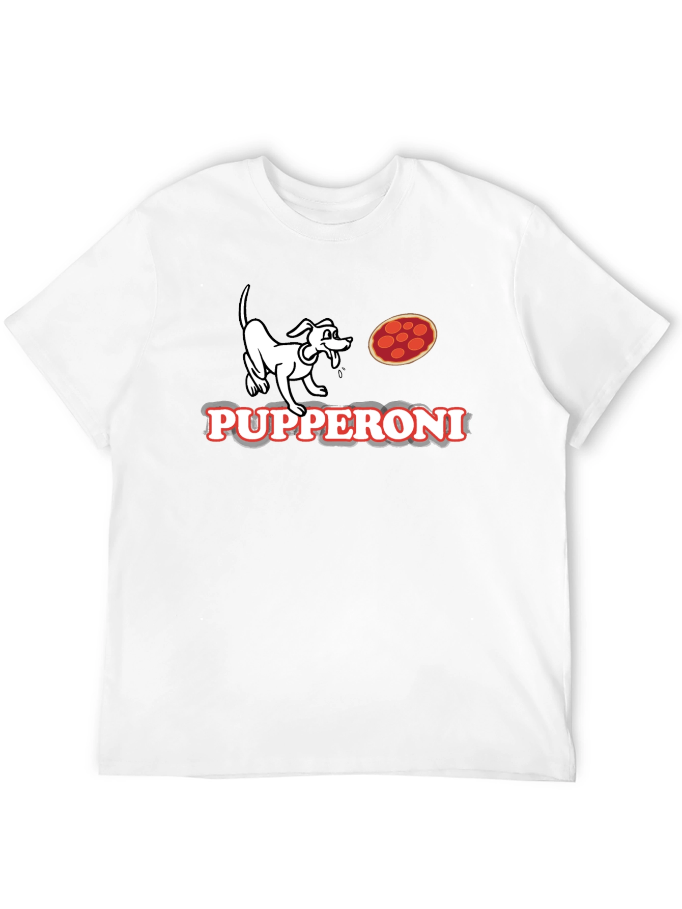Pupperoni Pizza Dog Graphic Tee - Black