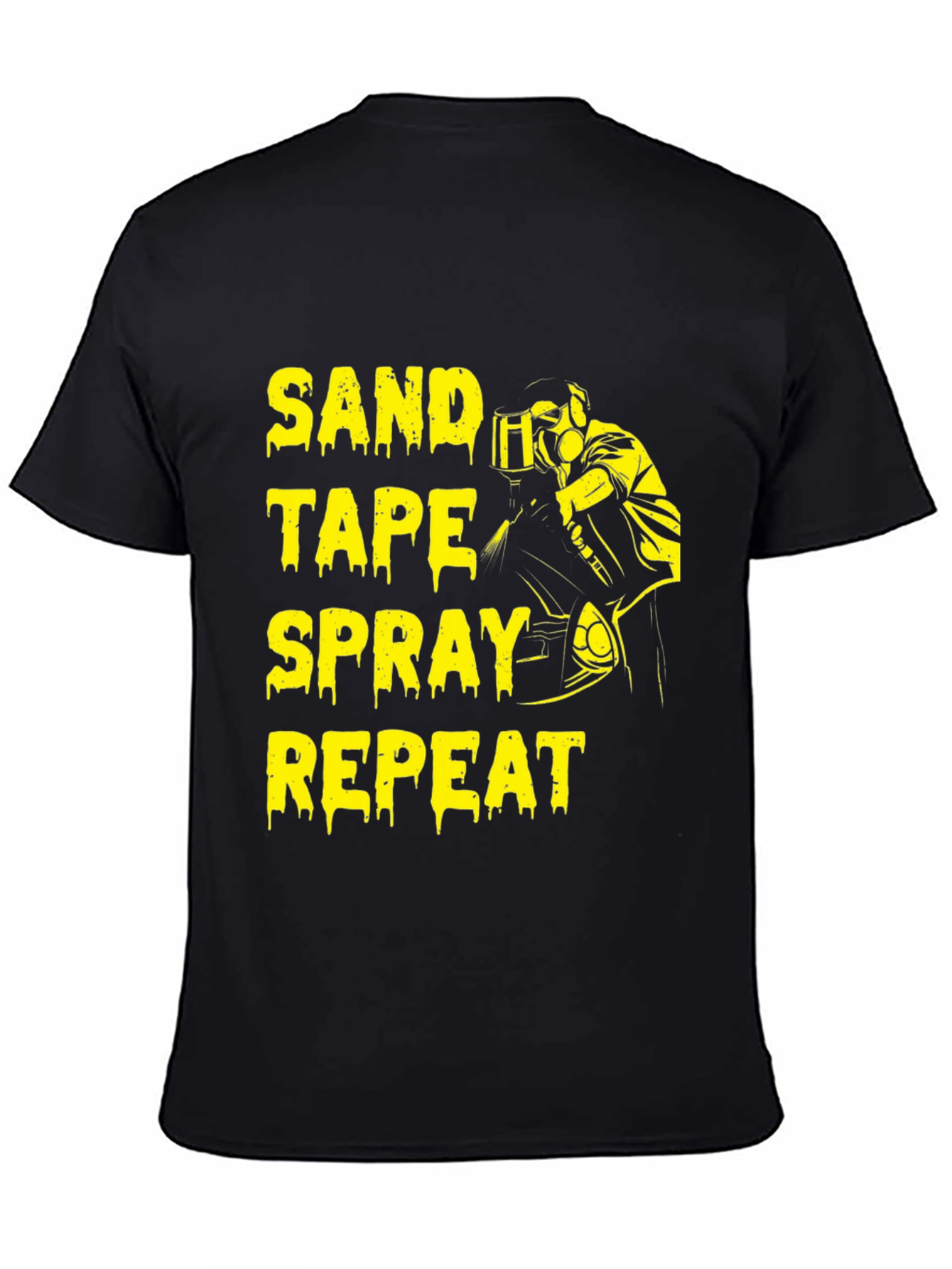 Sand Tape Spray Repeat Graphic Tee - Black T-Shirt