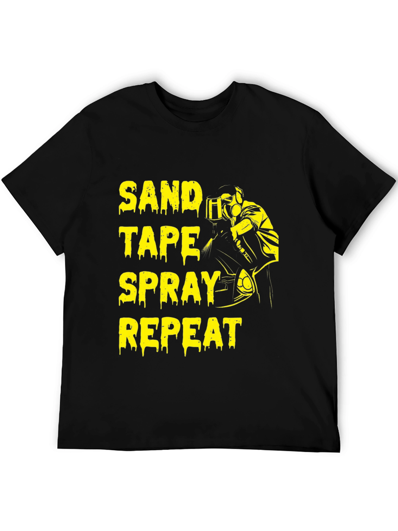 Sand Tape Spray Repeat Graphic Tee - Black T-Shirt