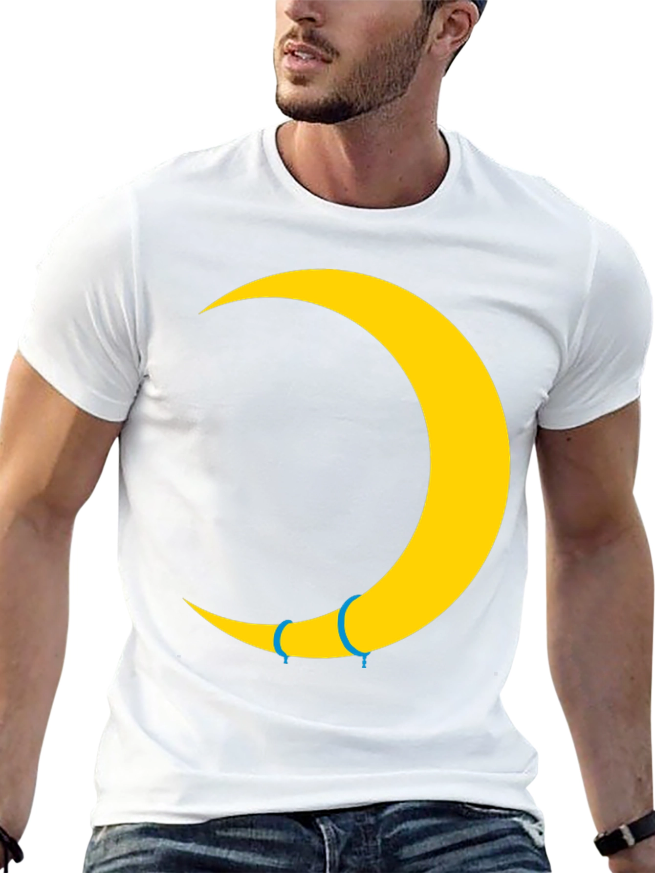 Crescent Moon Graphic T-Shirt - Trendy Celestial Tee