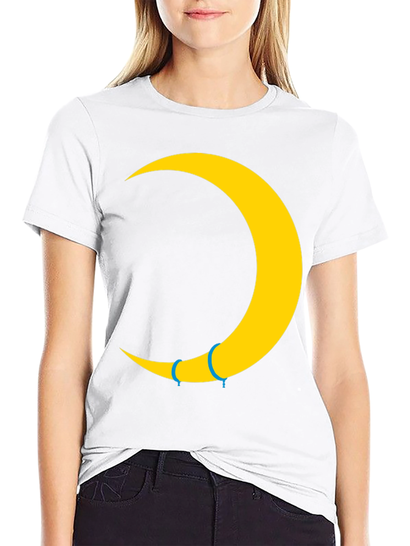 Crescent Moon Graphic T-Shirt - Trendy Celestial Tee