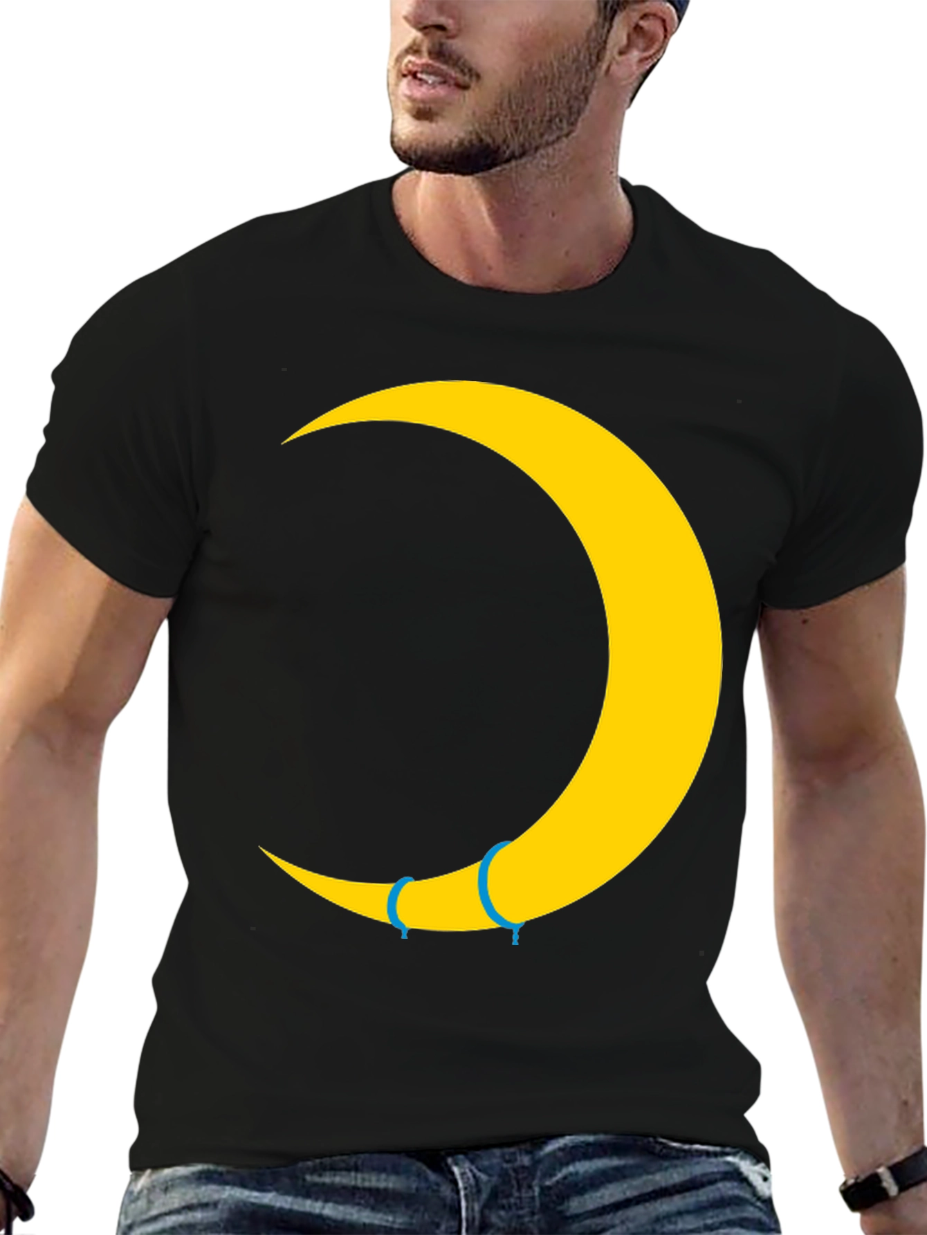 Crescent Moon Graphic T-Shirt - Trendy Celestial Tee