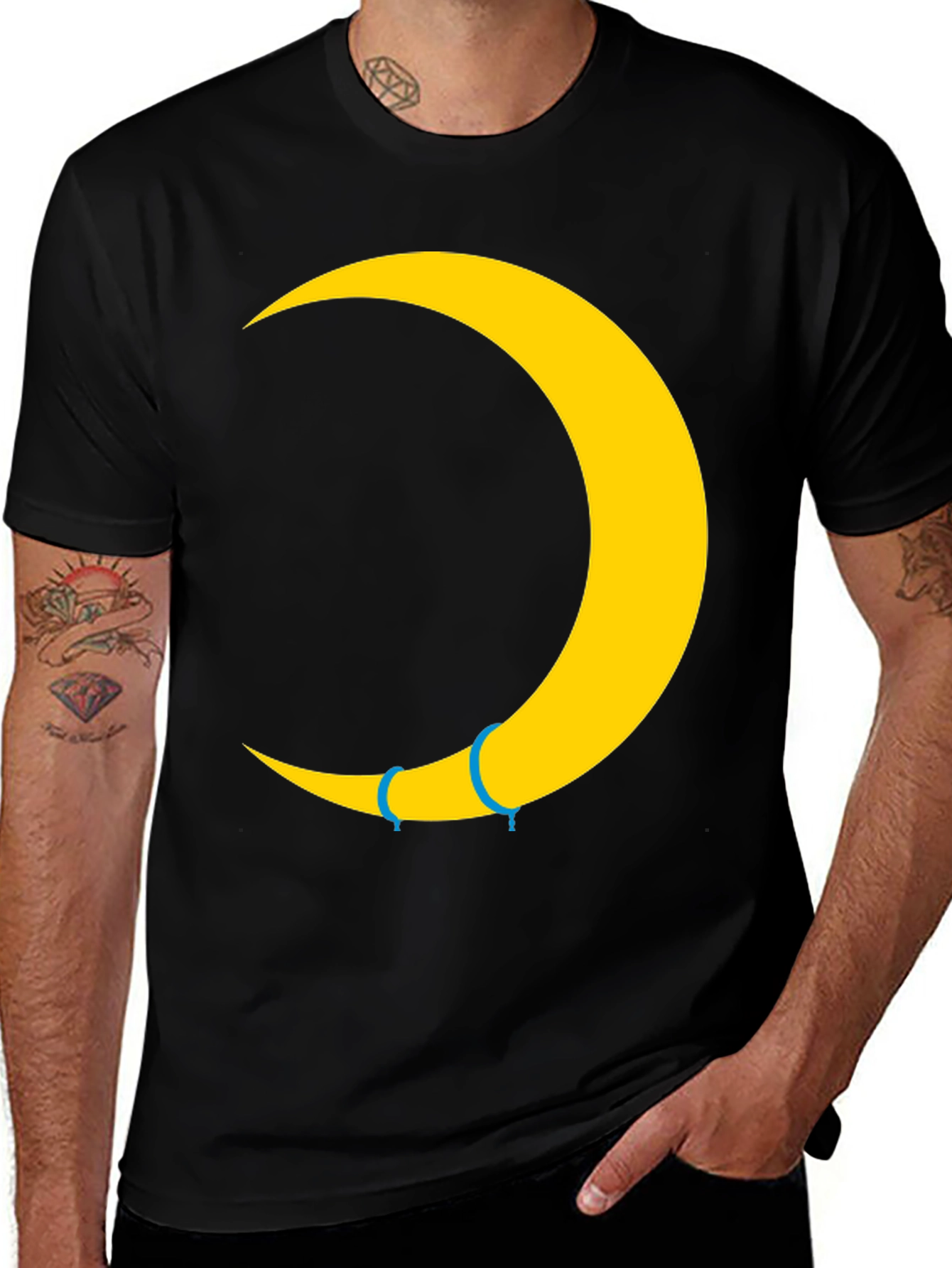 Crescent Moon Graphic T-Shirt - Trendy Celestial Tee