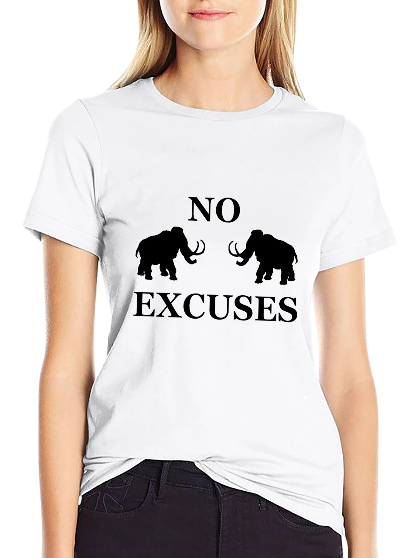 No Excuses Mammoth Graphic Black T-Shirt