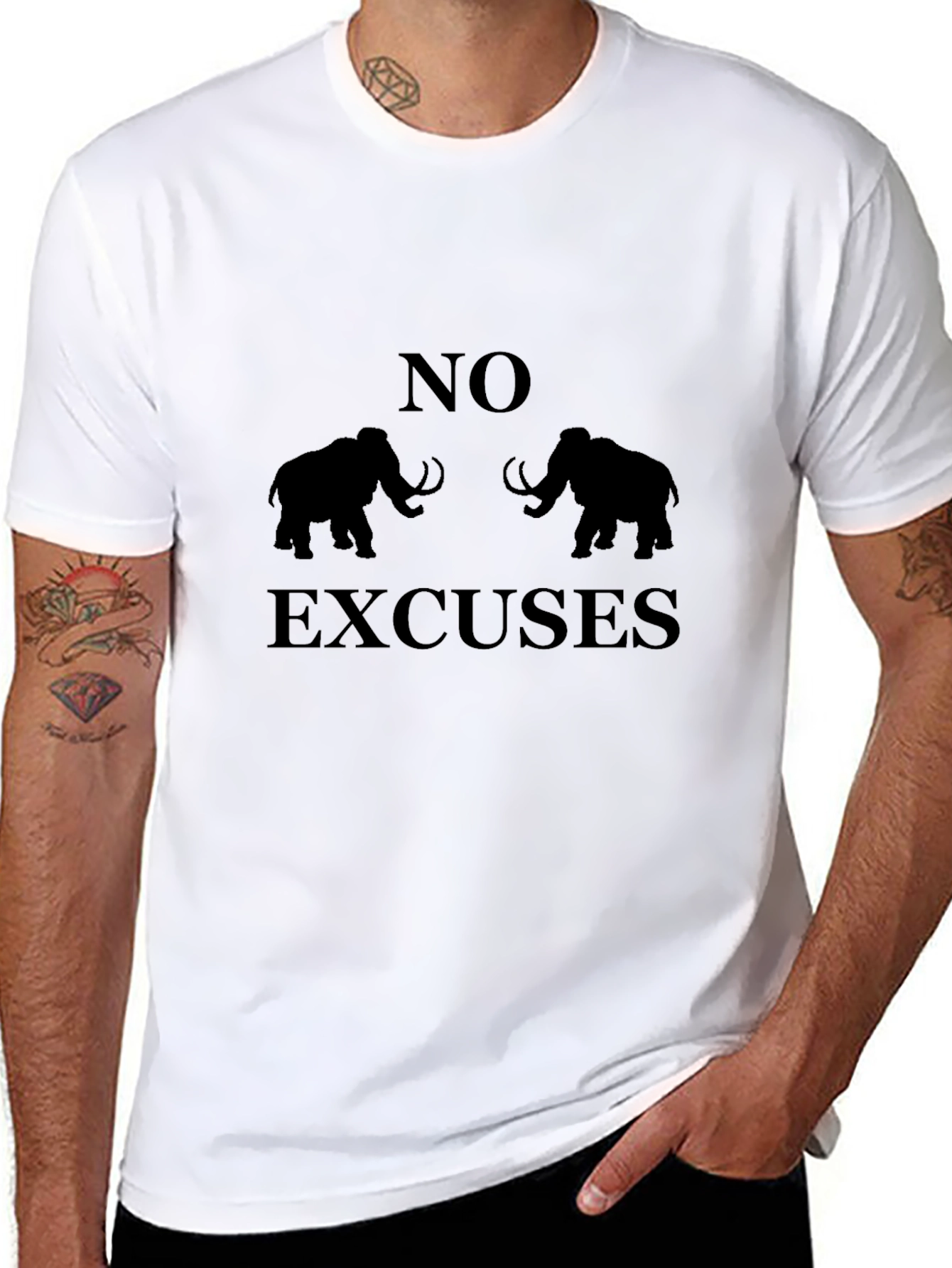 No Excuses Mammoth Graphic Black T-Shirt