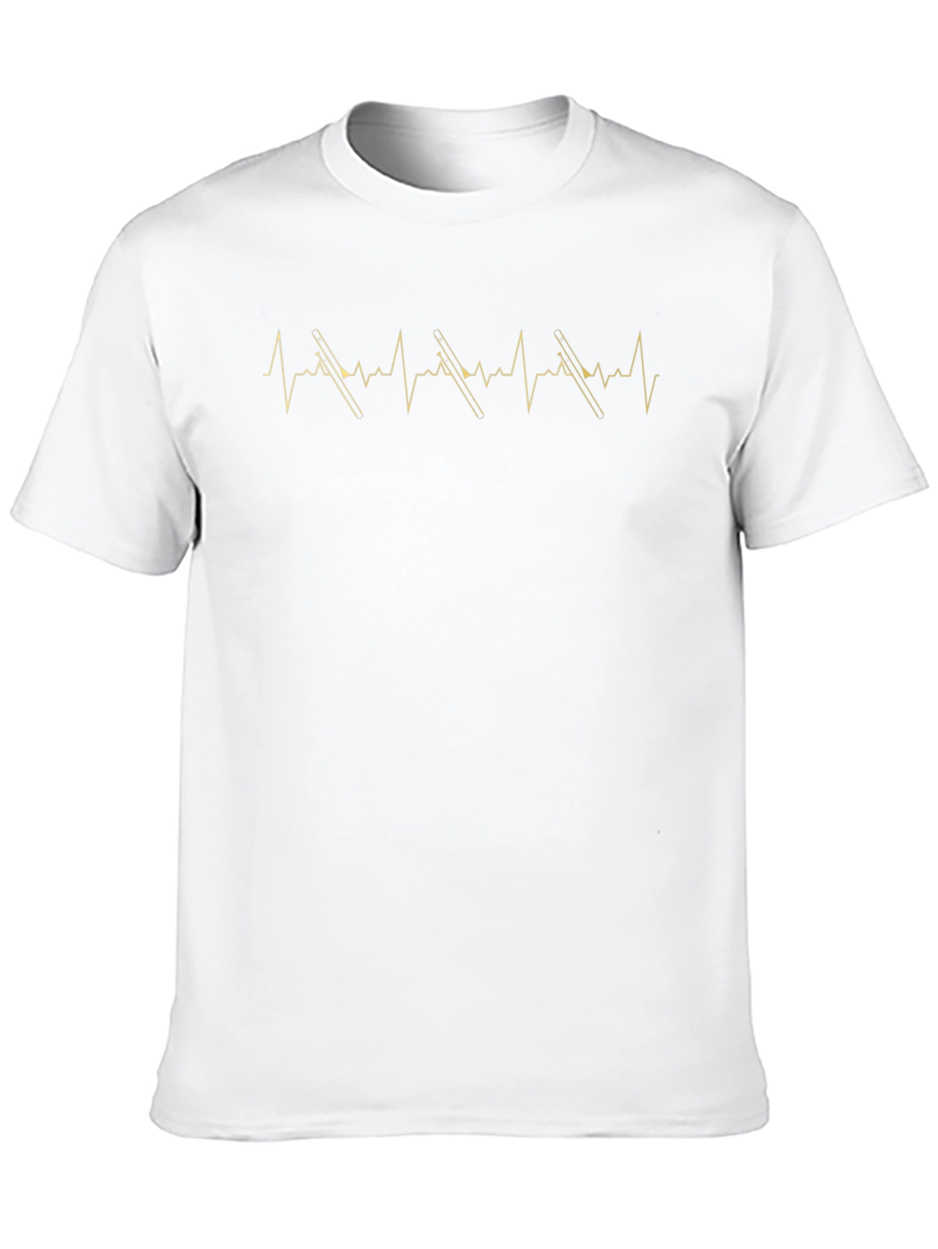 Skiing Heartbeat Graphic Tee - Black