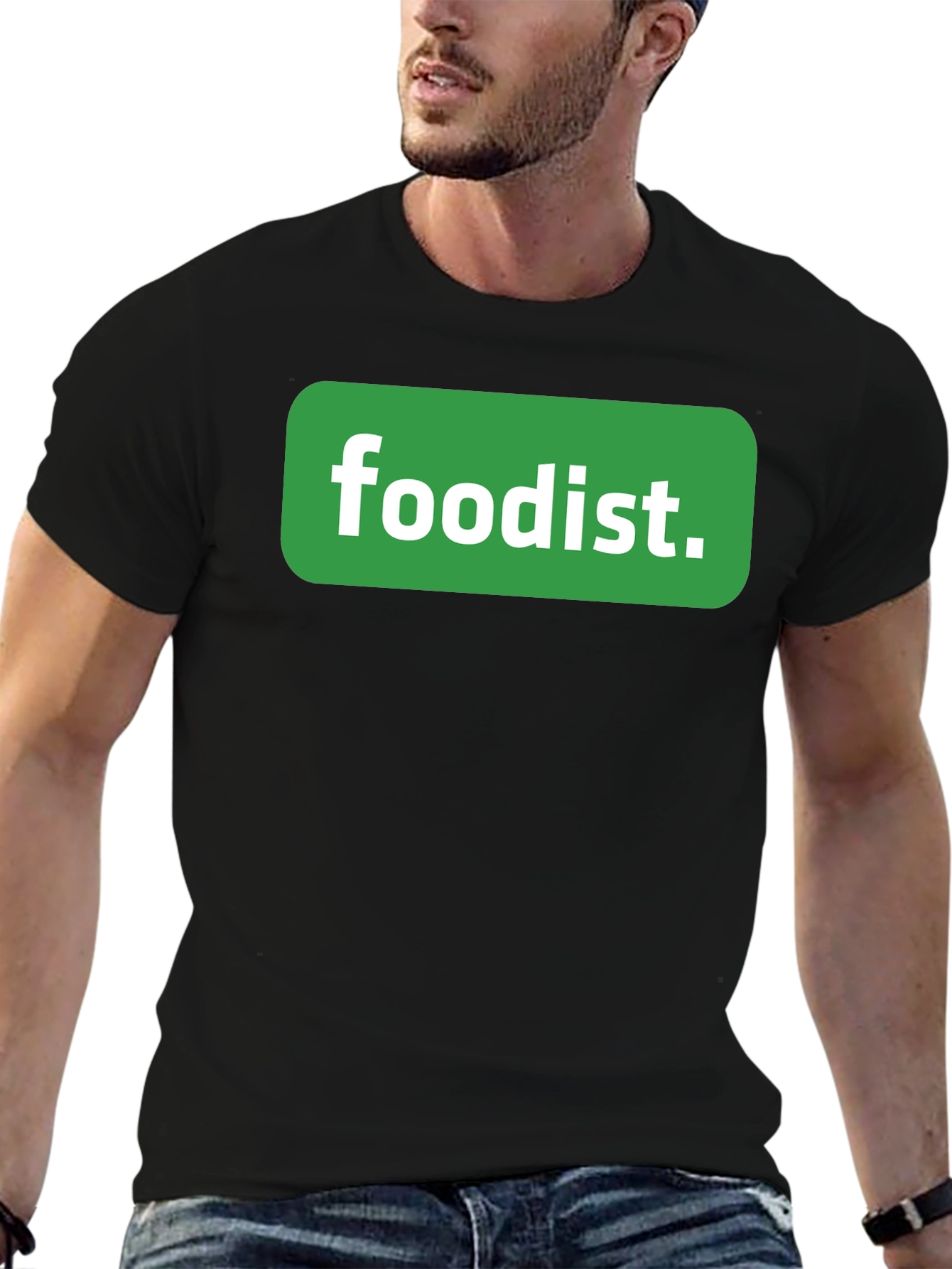 Foodist T-Shirt - Black Cotton Blend Casual Tee