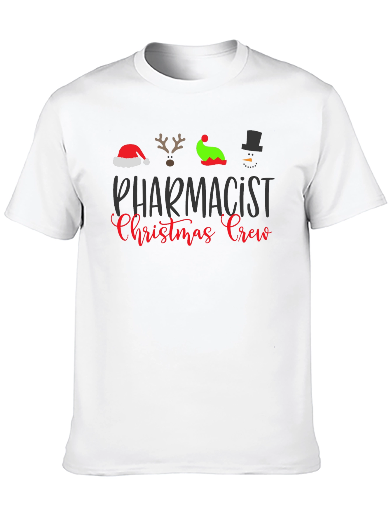 Pharmacist Christmas Crew Black T-Shirt