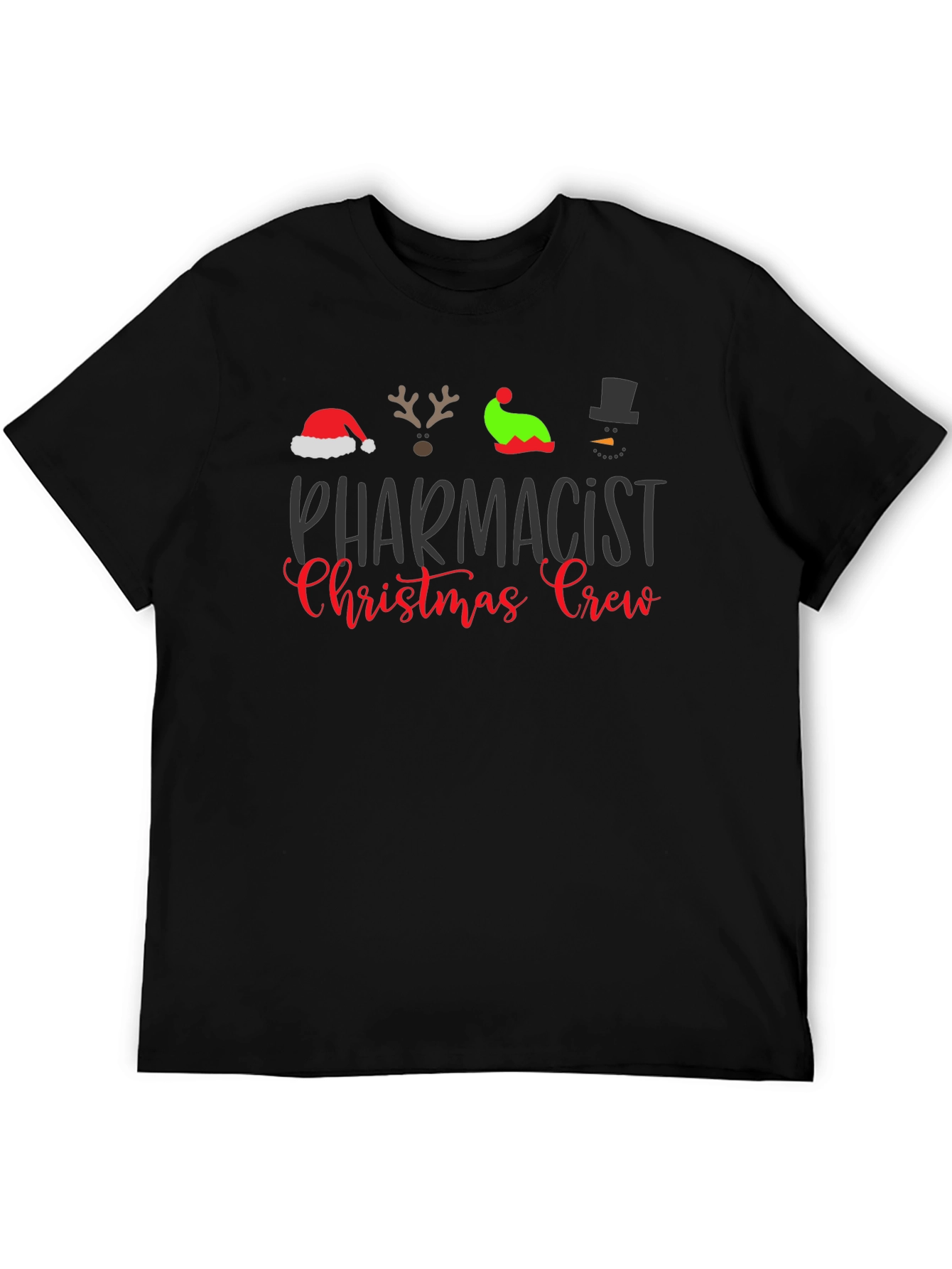 Pharmacist Christmas Crew Black T-Shirt