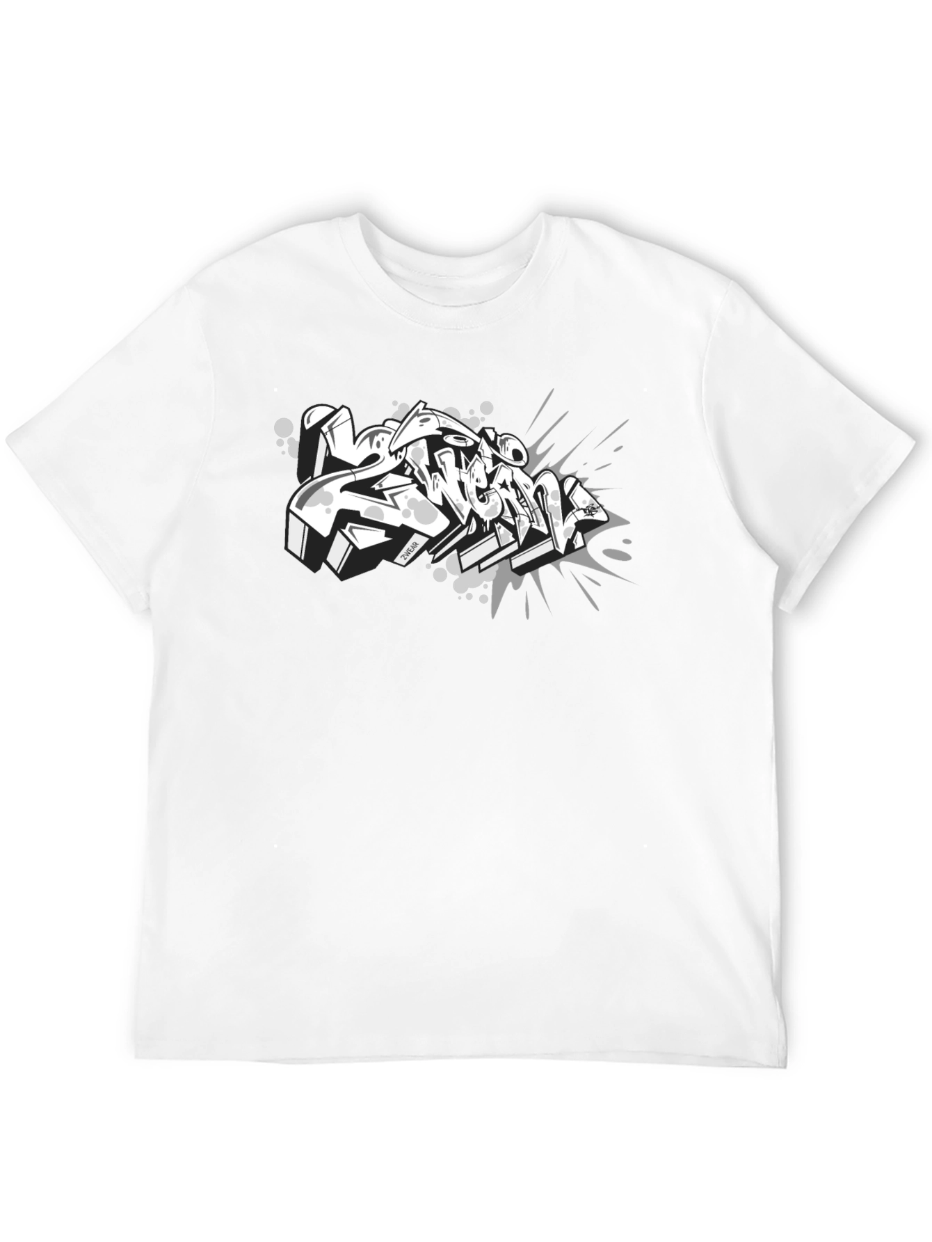 Black Graphic Tee - Urban Graffiti Design