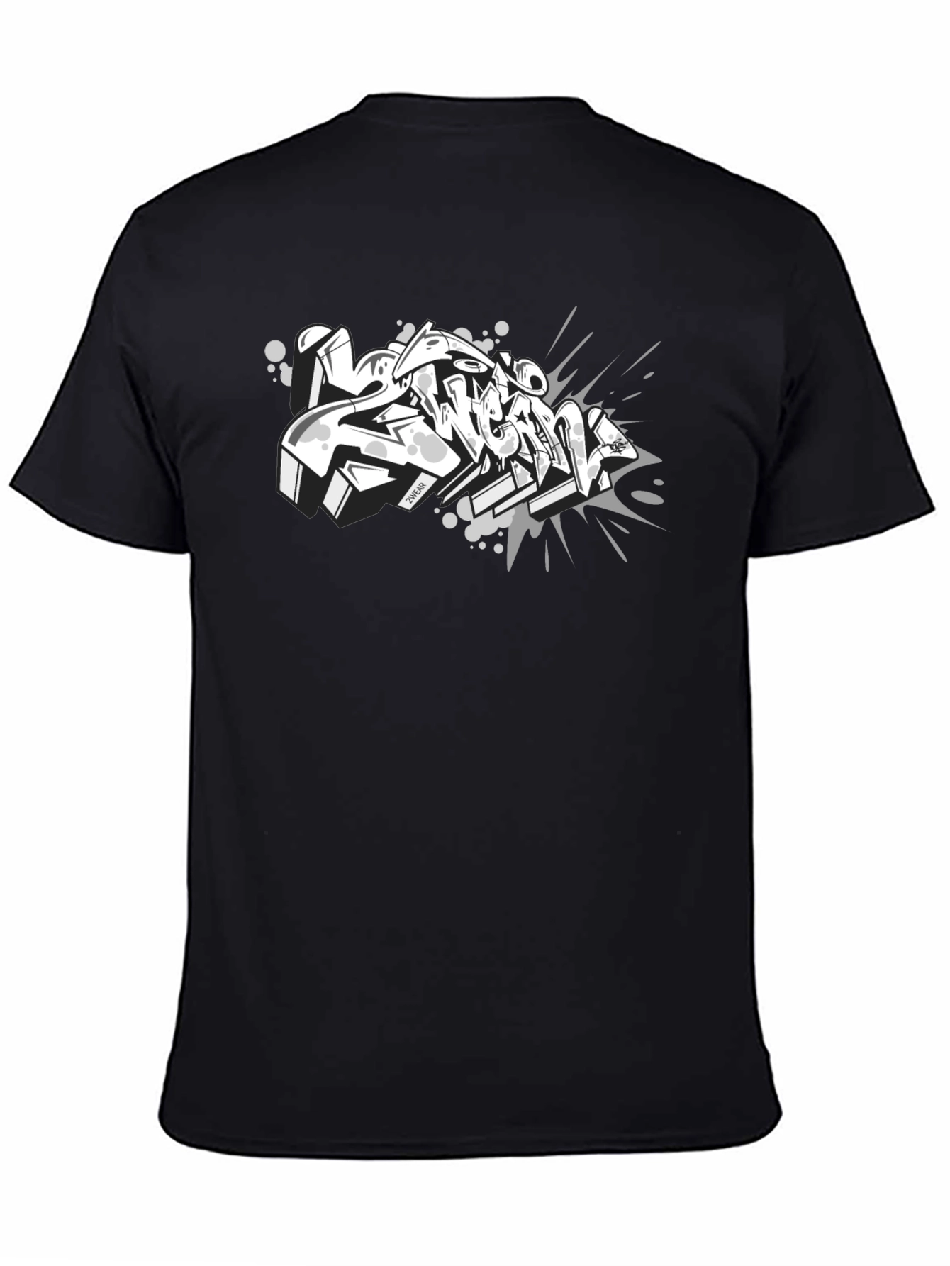 Black Graphic Tee - Urban Graffiti Design