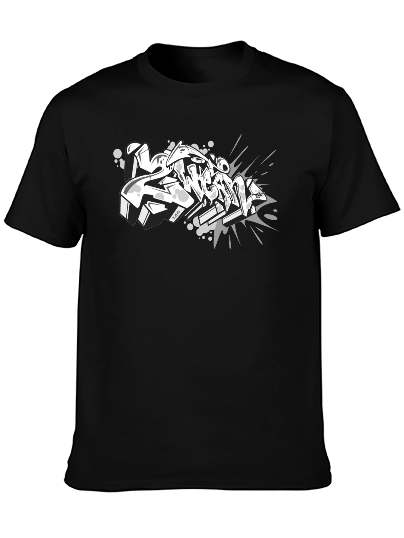 Black Graphic Tee - Urban Graffiti Design