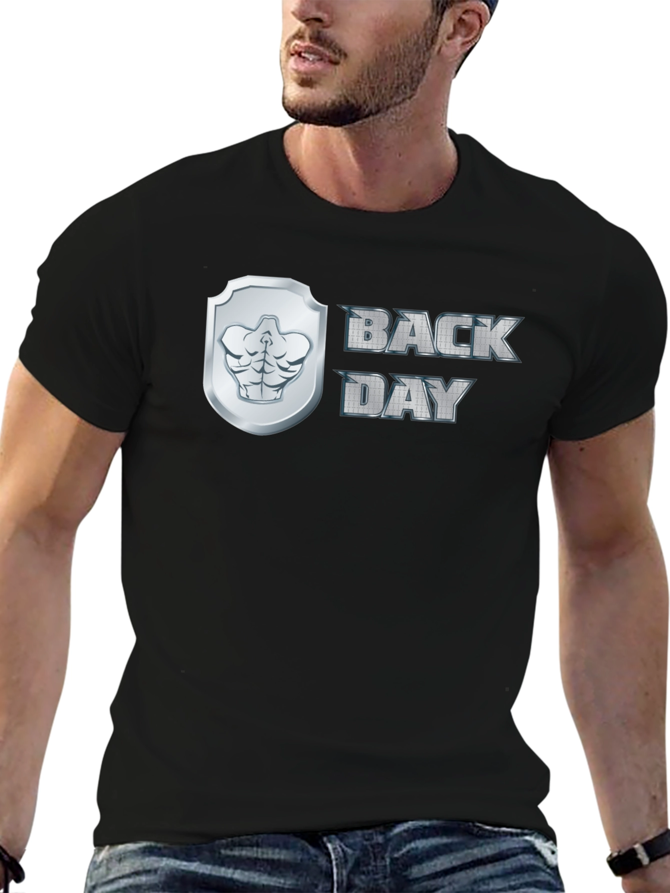 Back Day Mens Black Graphic T-Shirt