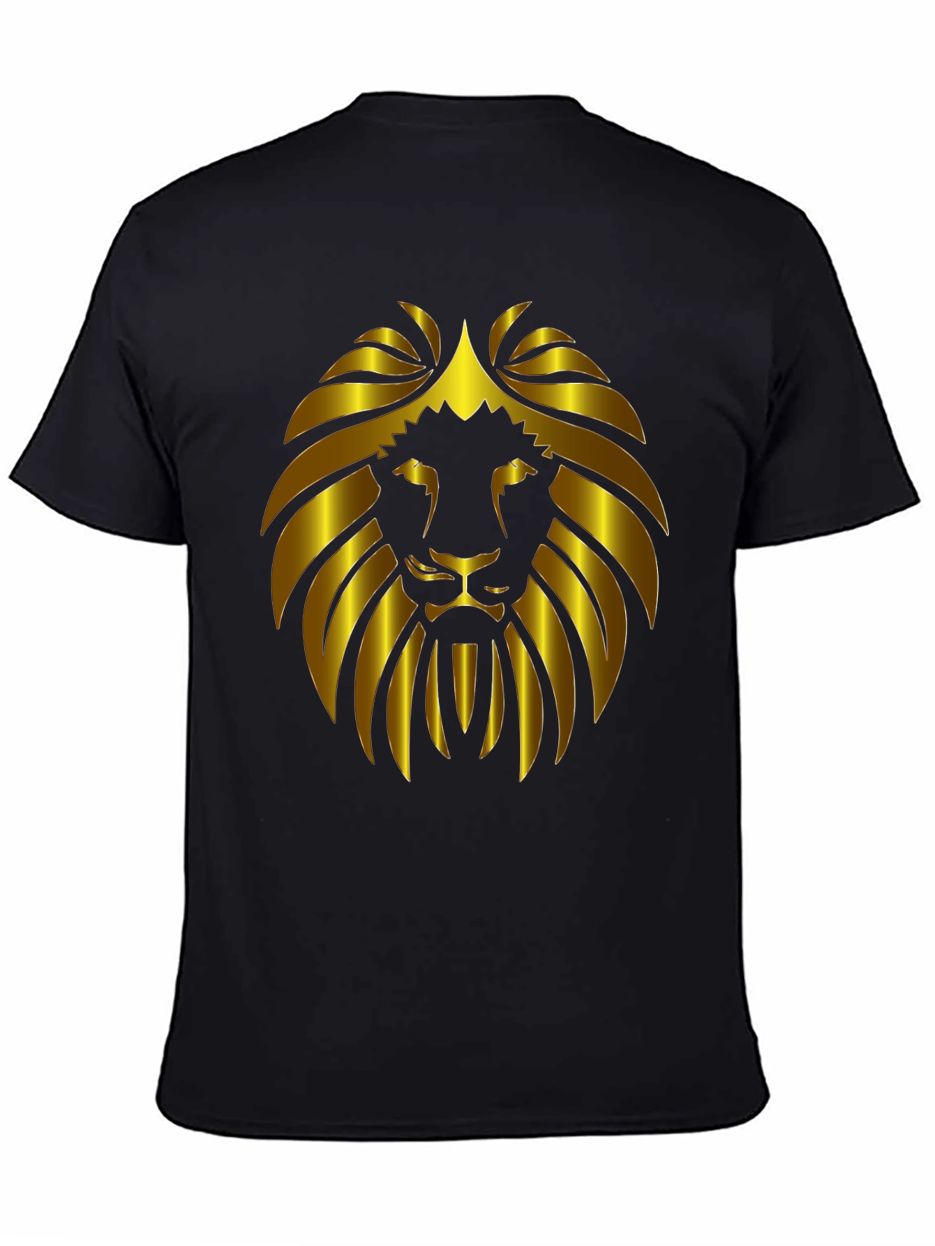 Lion Head Graphic Tee - Bold Gold Design