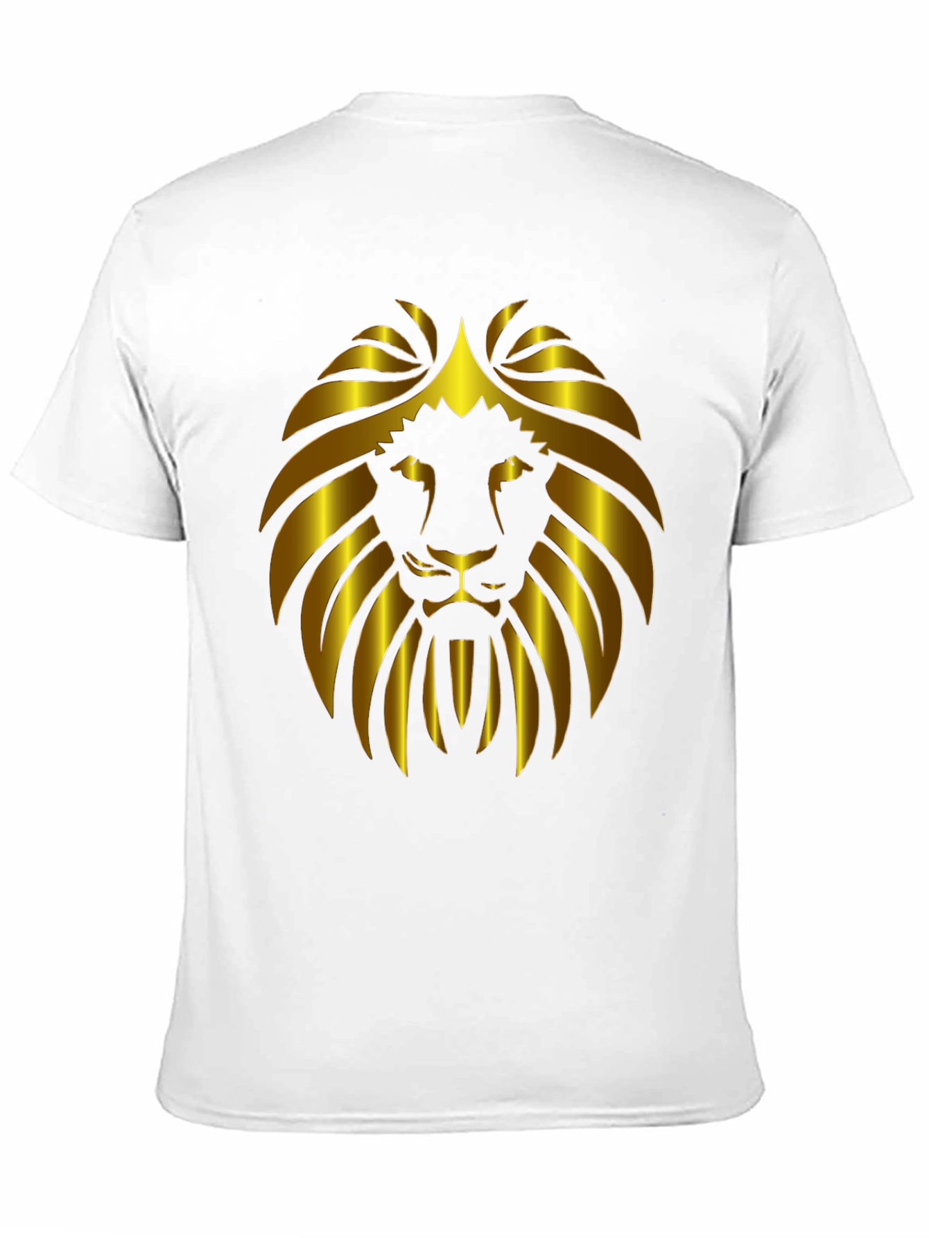 Lion Head Graphic Tee - Bold Gold Design