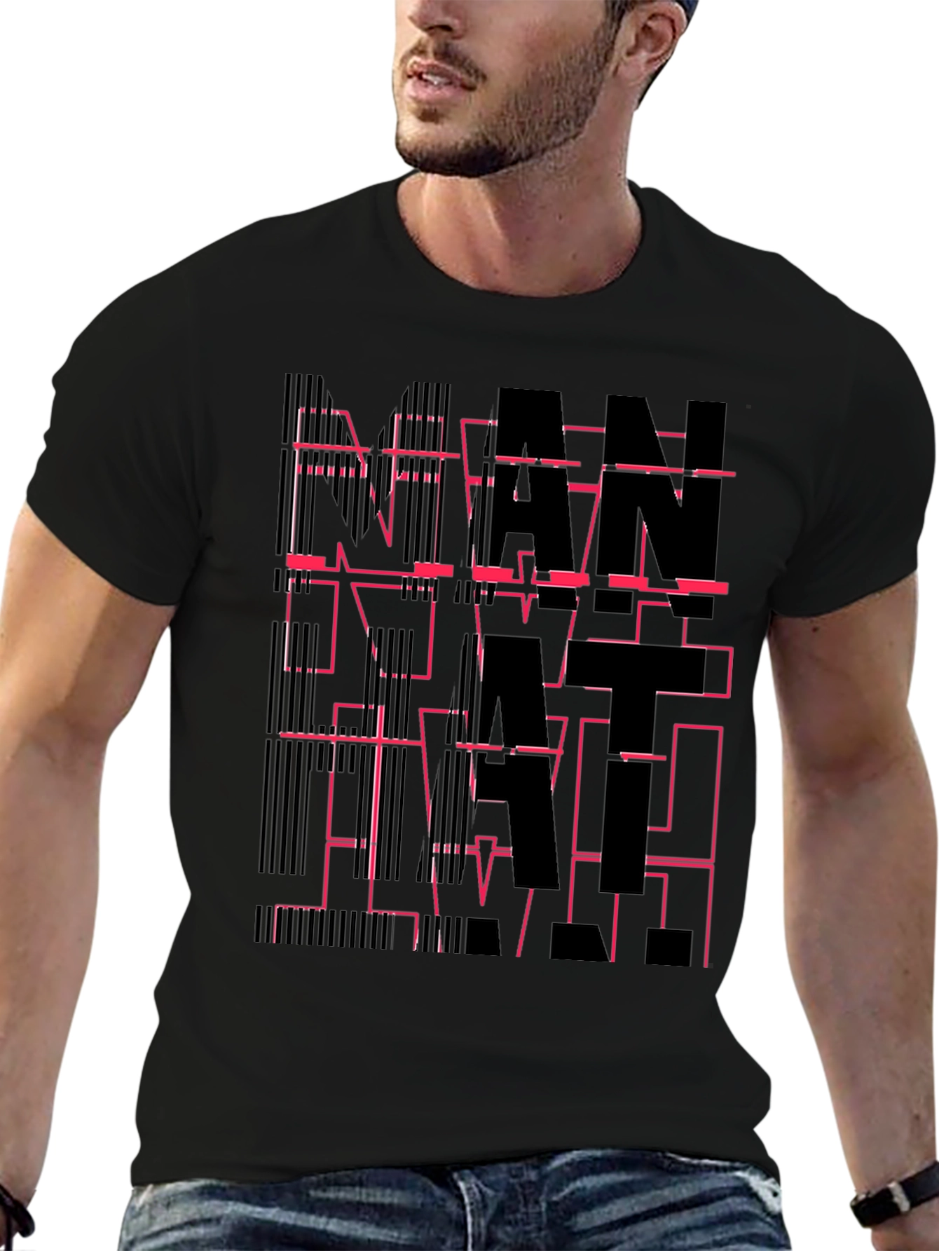 Abstract Graphic Tee - Modern Black T-Shirt