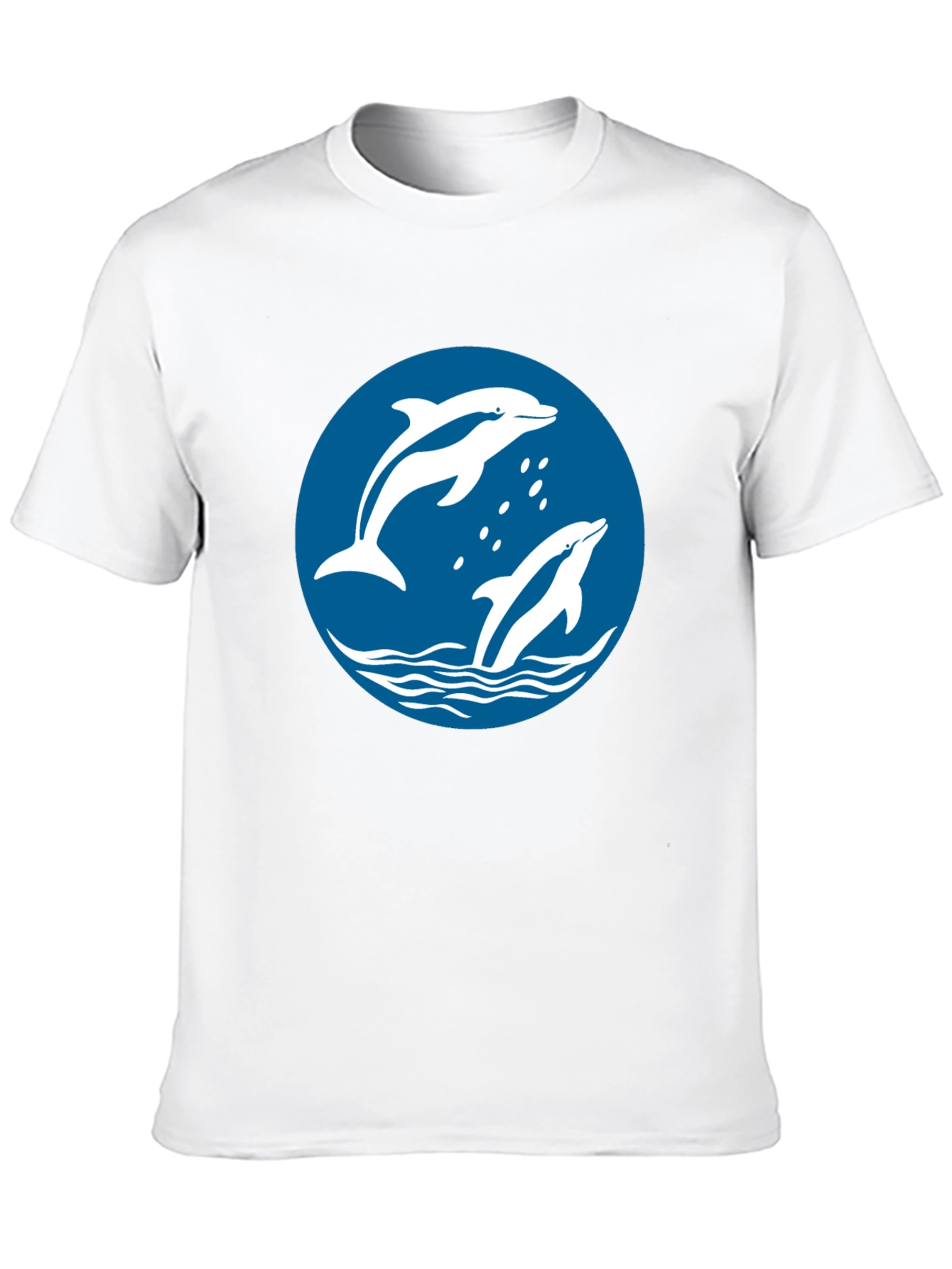 Dolphin Graphic Print Crew Neck T-Shirt
