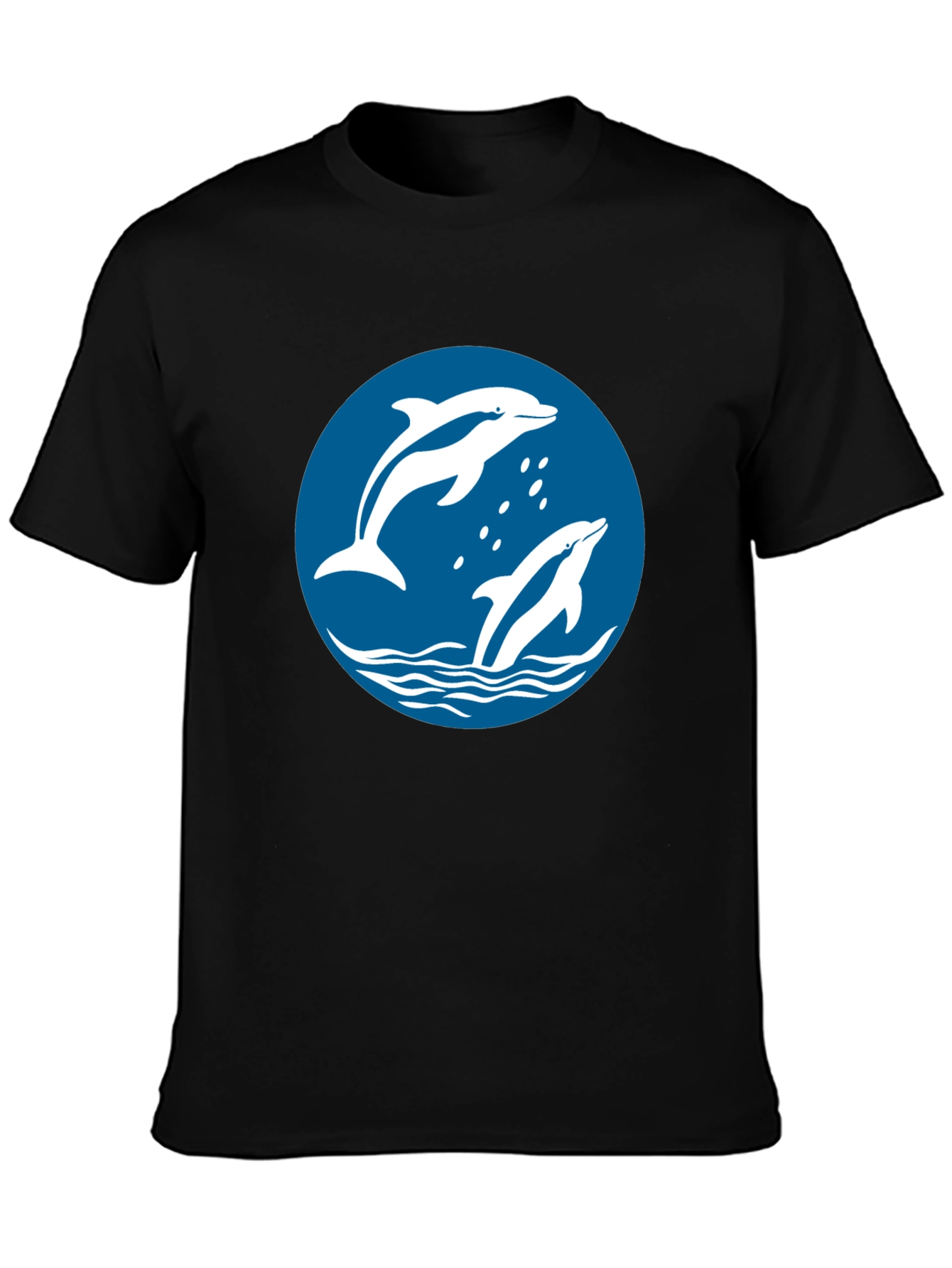 Dolphin Graphic Print Crew Neck T-Shirt