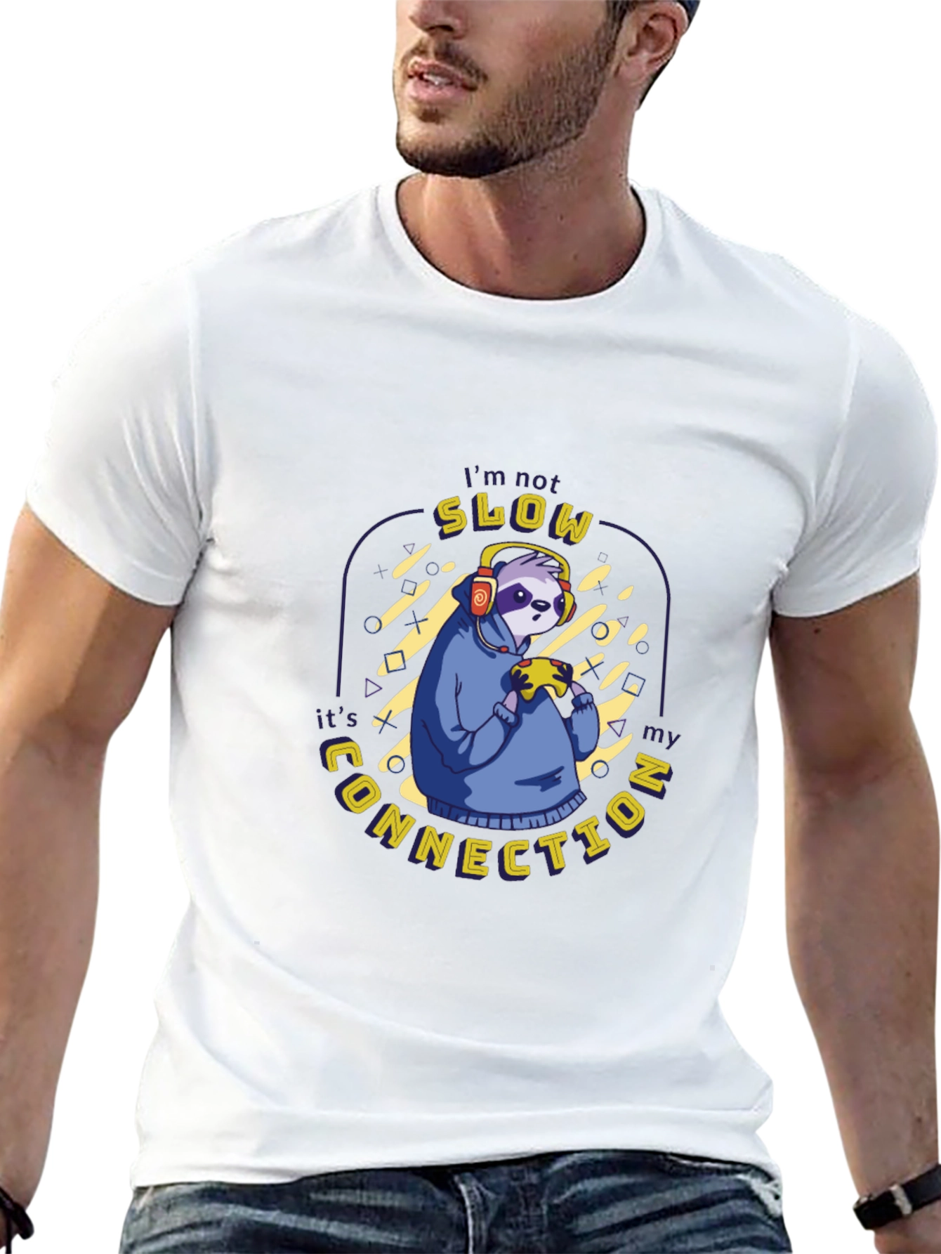 Funny Sloth Gamer T-Shirt - Im Not Slow