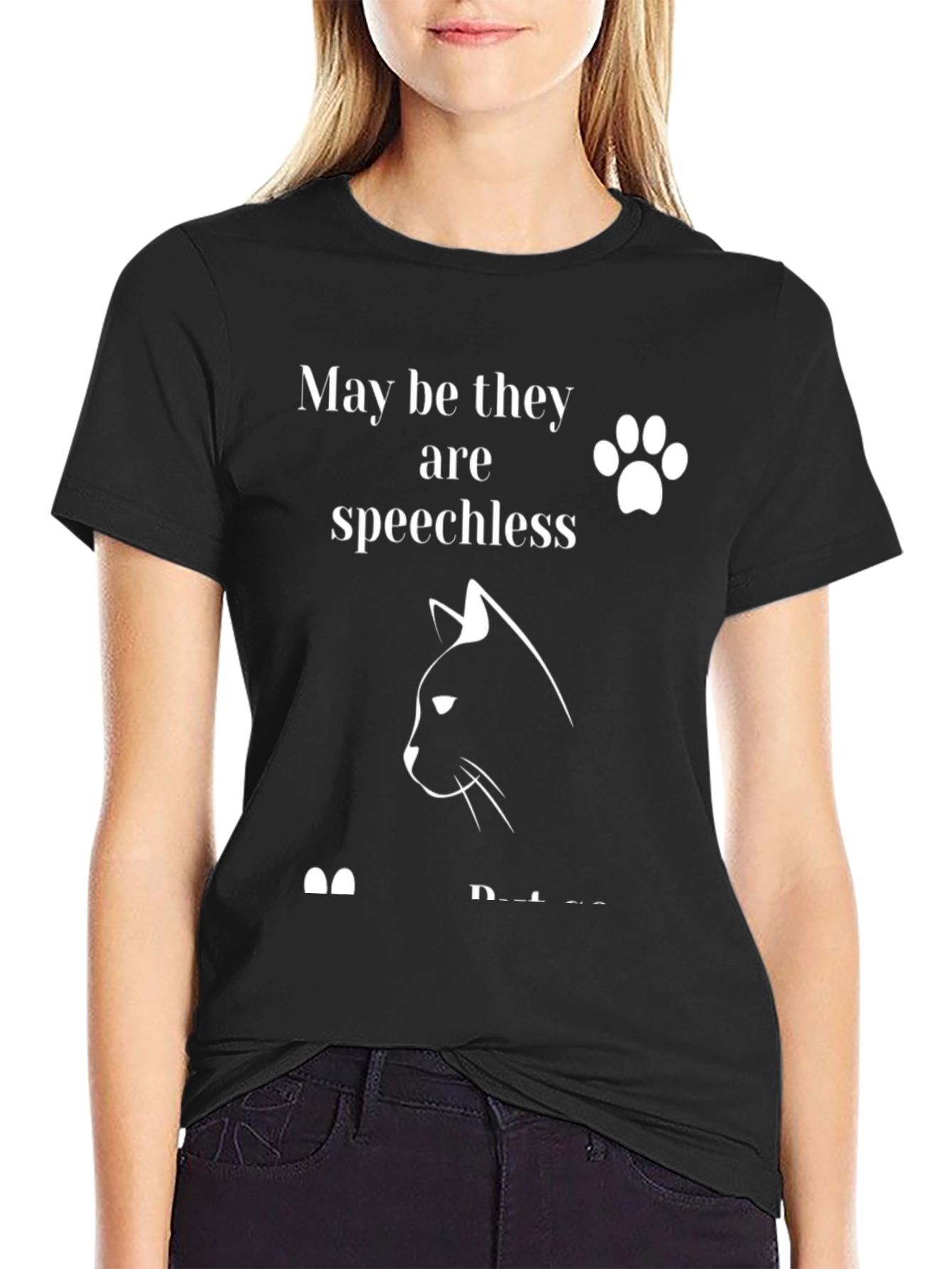 Cat Lover Graphic T-Shirt: Speechless But Loved