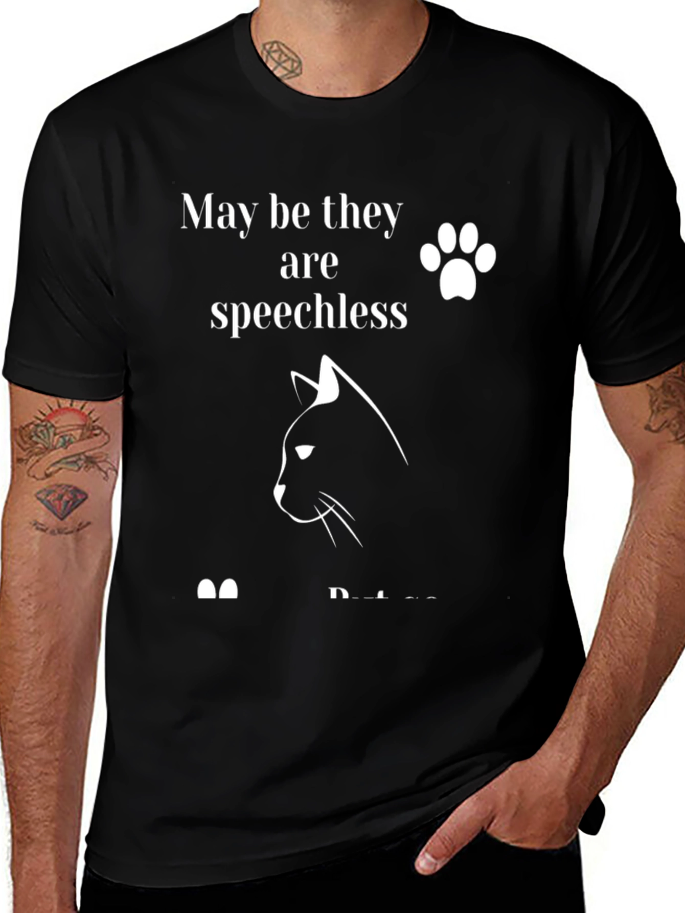 Cat Lover Graphic T-Shirt: Speechless But Loved