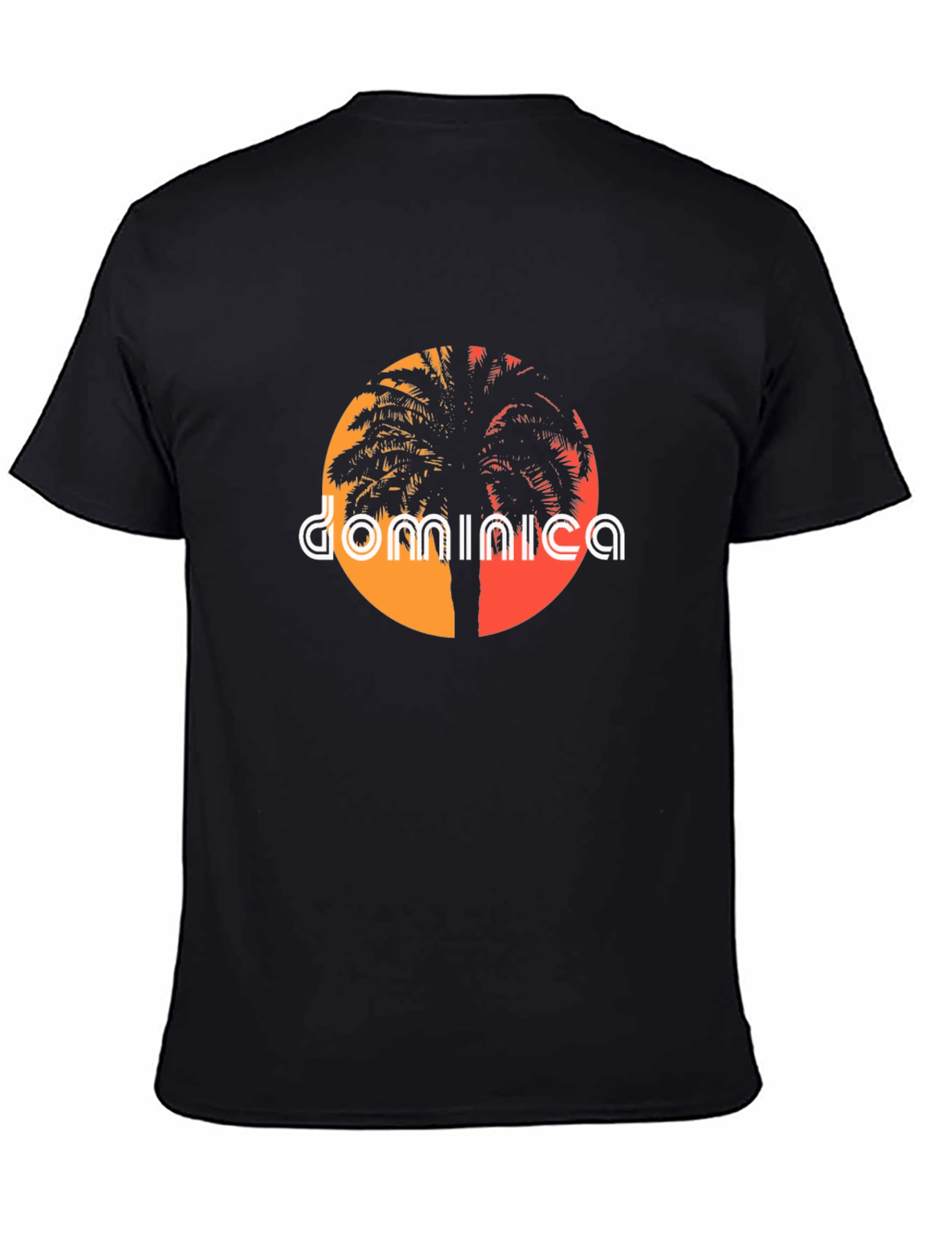 Dominica Palm Tree Sunset Graphic Tee