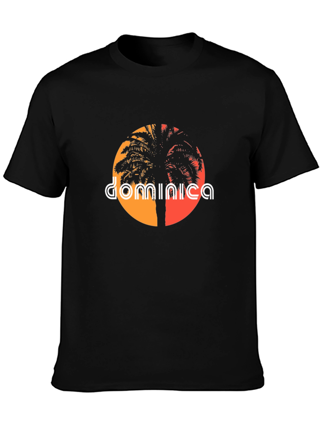 Dominica Palm Tree Sunset Graphic Tee