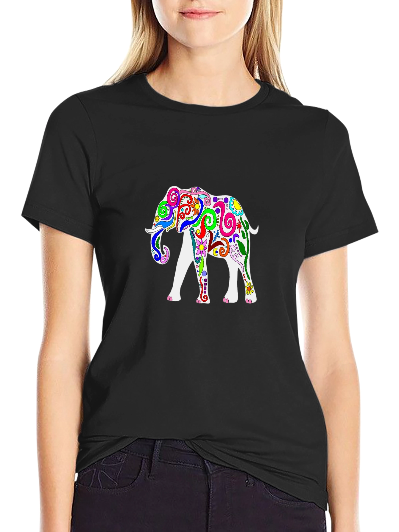 Elephant Graphic T-Shirt - Black