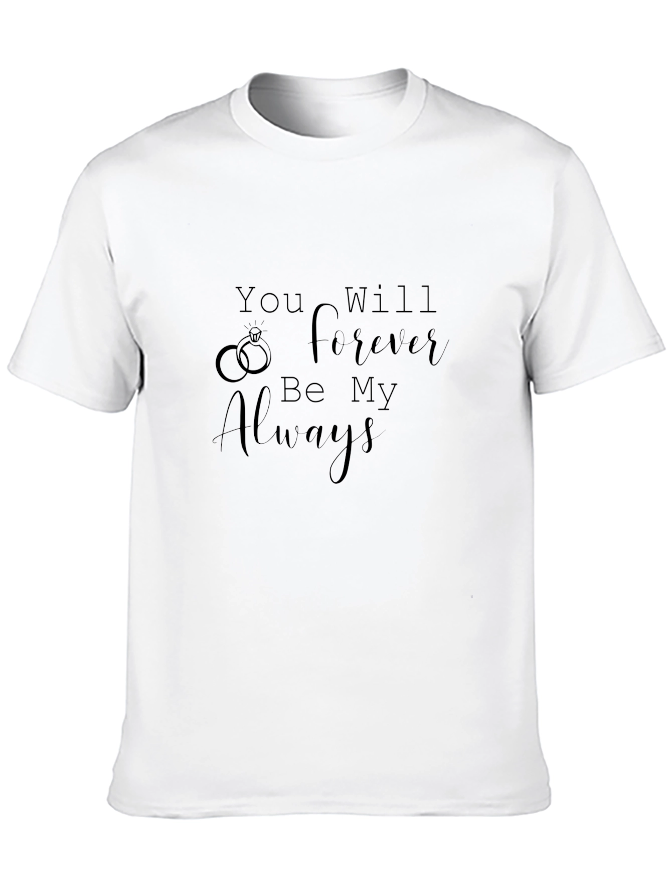 Forever Always Black T-Shirt - Romantic Wedding Design