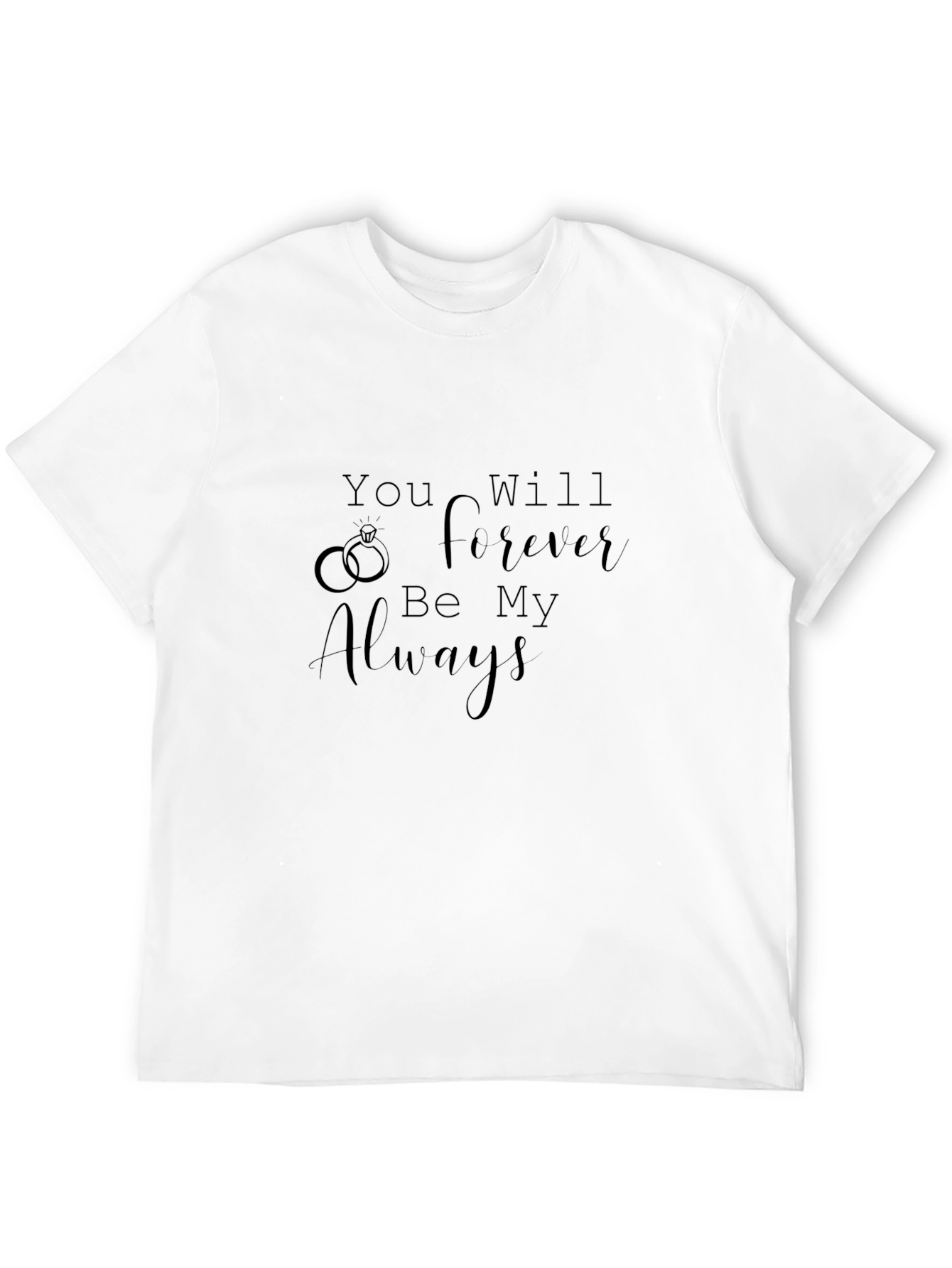 Forever Always Black T-Shirt - Romantic Wedding Design