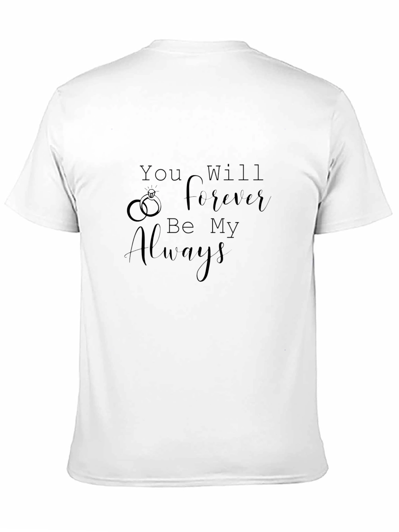 Forever Always Black T-Shirt - Romantic Wedding Design