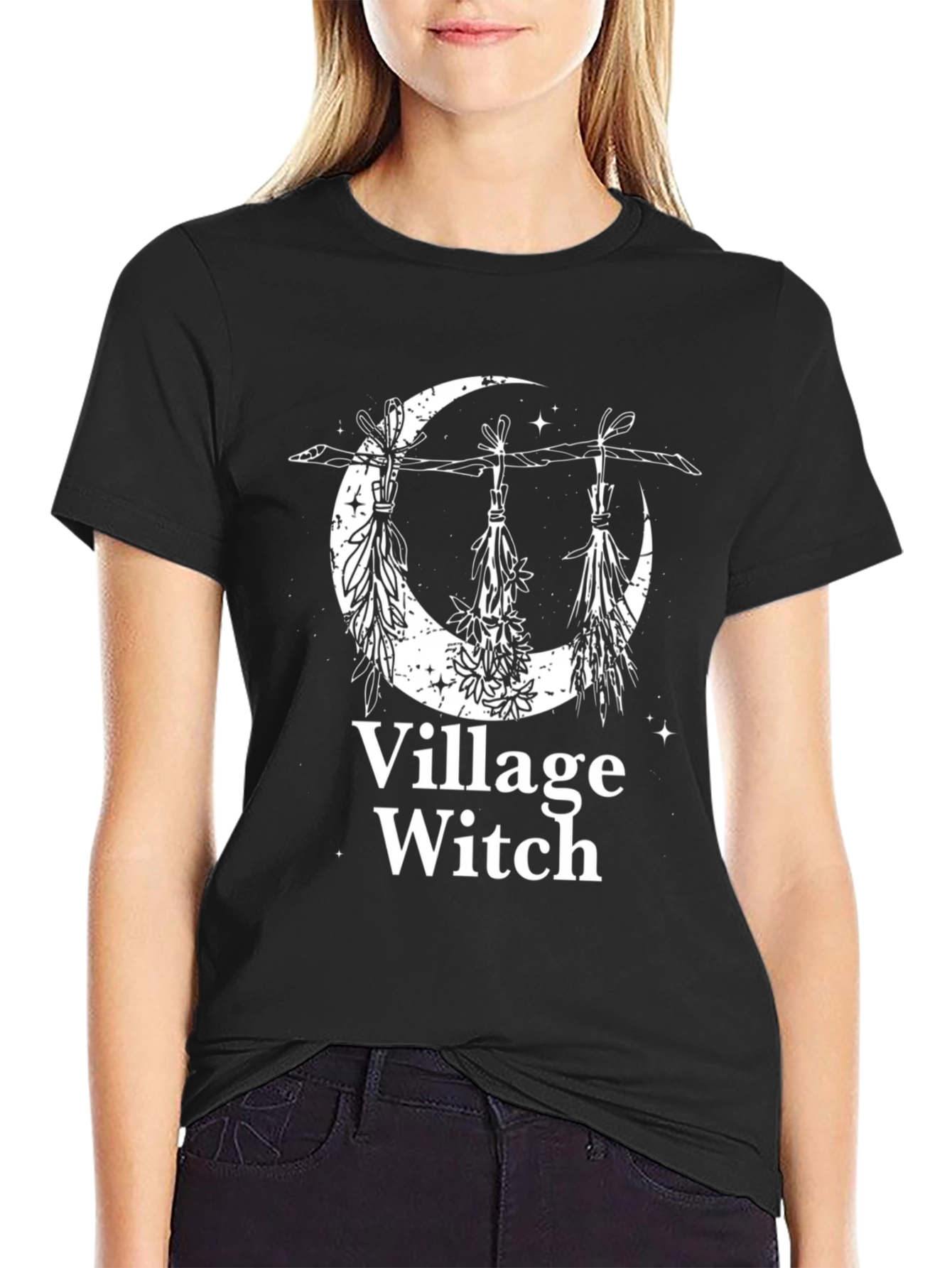 Village Witch T-Shirt - Black Graphic Tee