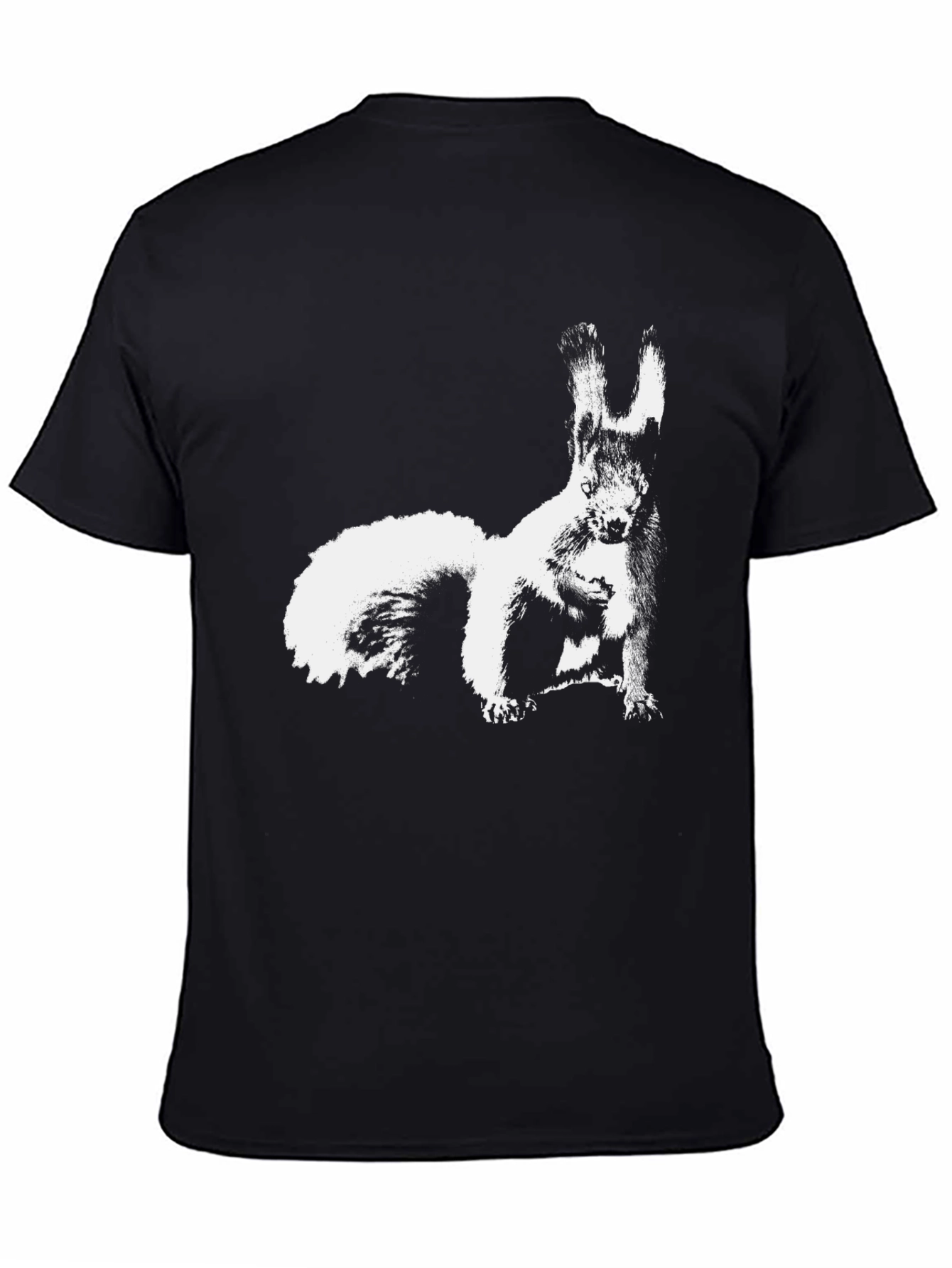 Squirrel Graphic Print Black T-Shirt