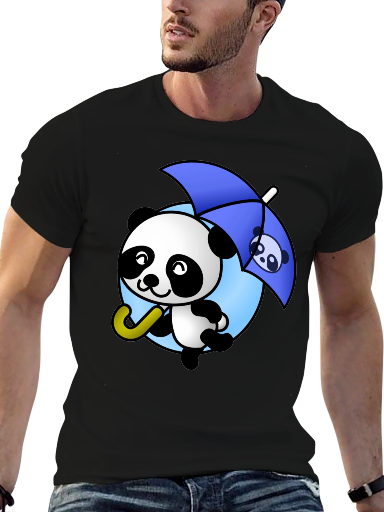 Panda Umbrella Graphic T-Shirt