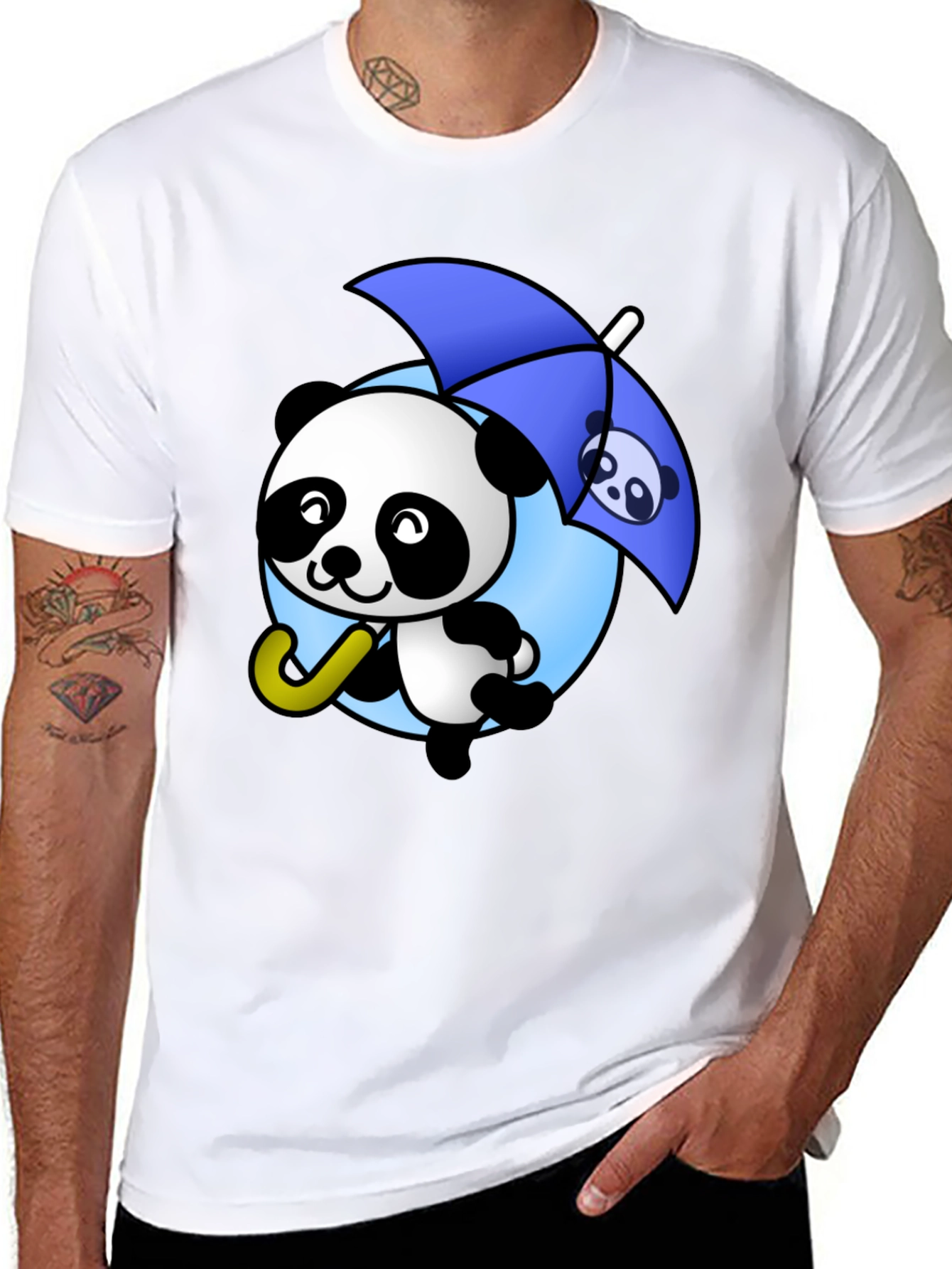 Panda Umbrella Graphic T-Shirt
