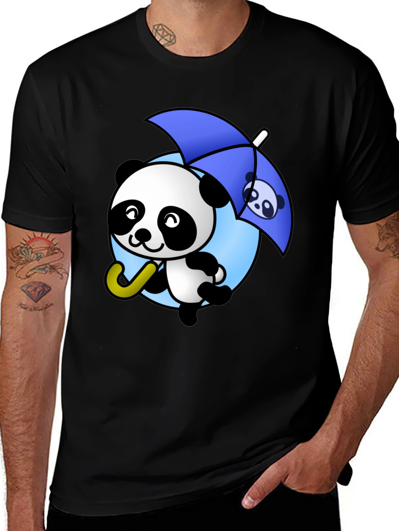 Panda Umbrella Graphic T-Shirt
