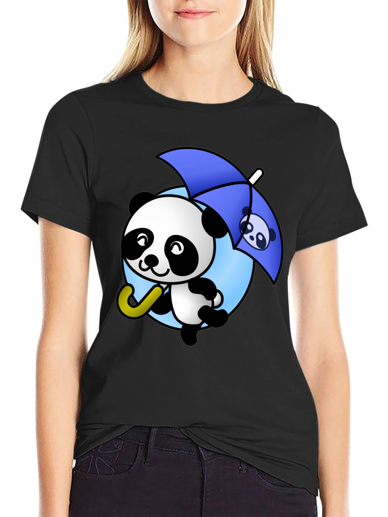 Panda Umbrella Graphic T-Shirt