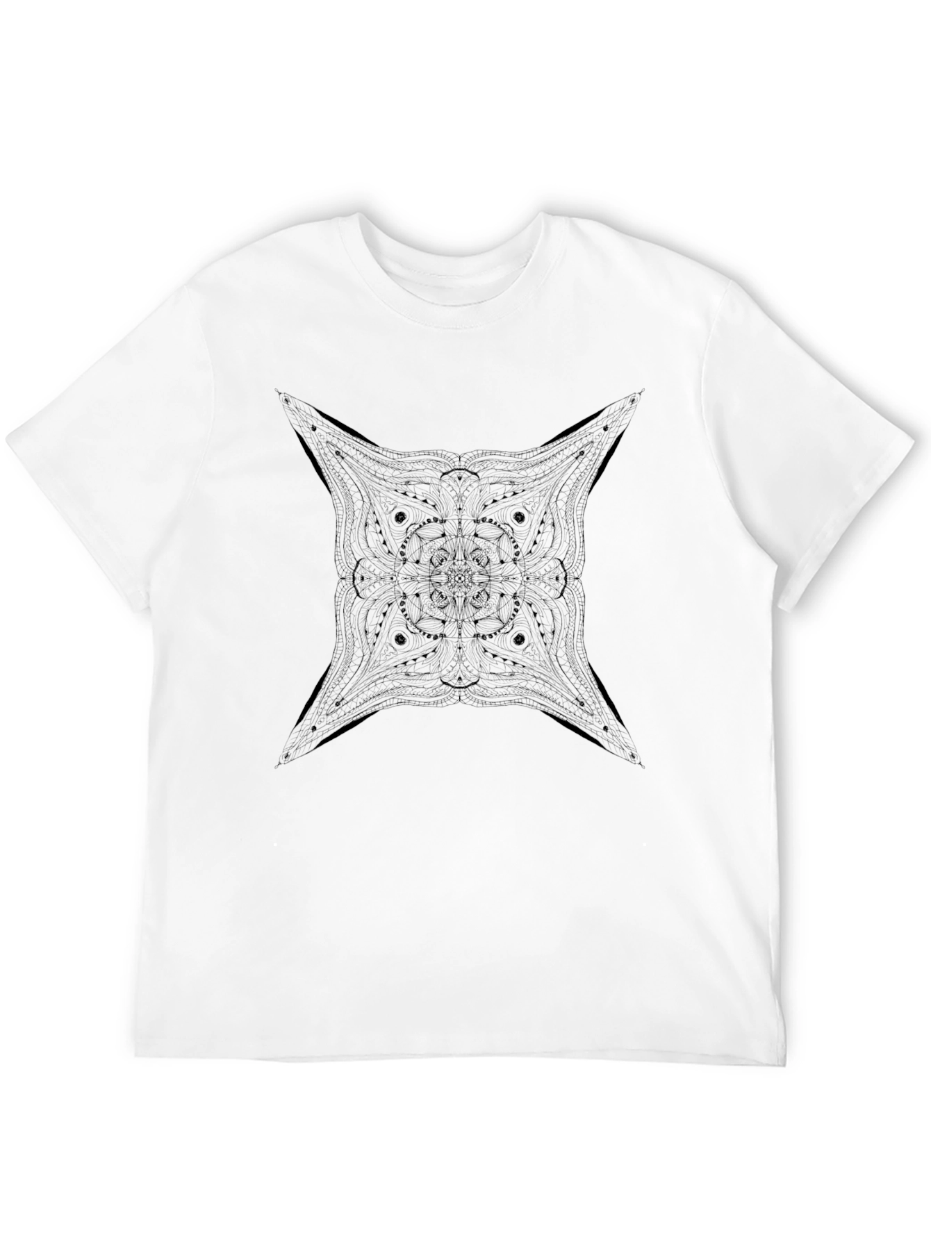 Black Graphic Tee - Mandala Design