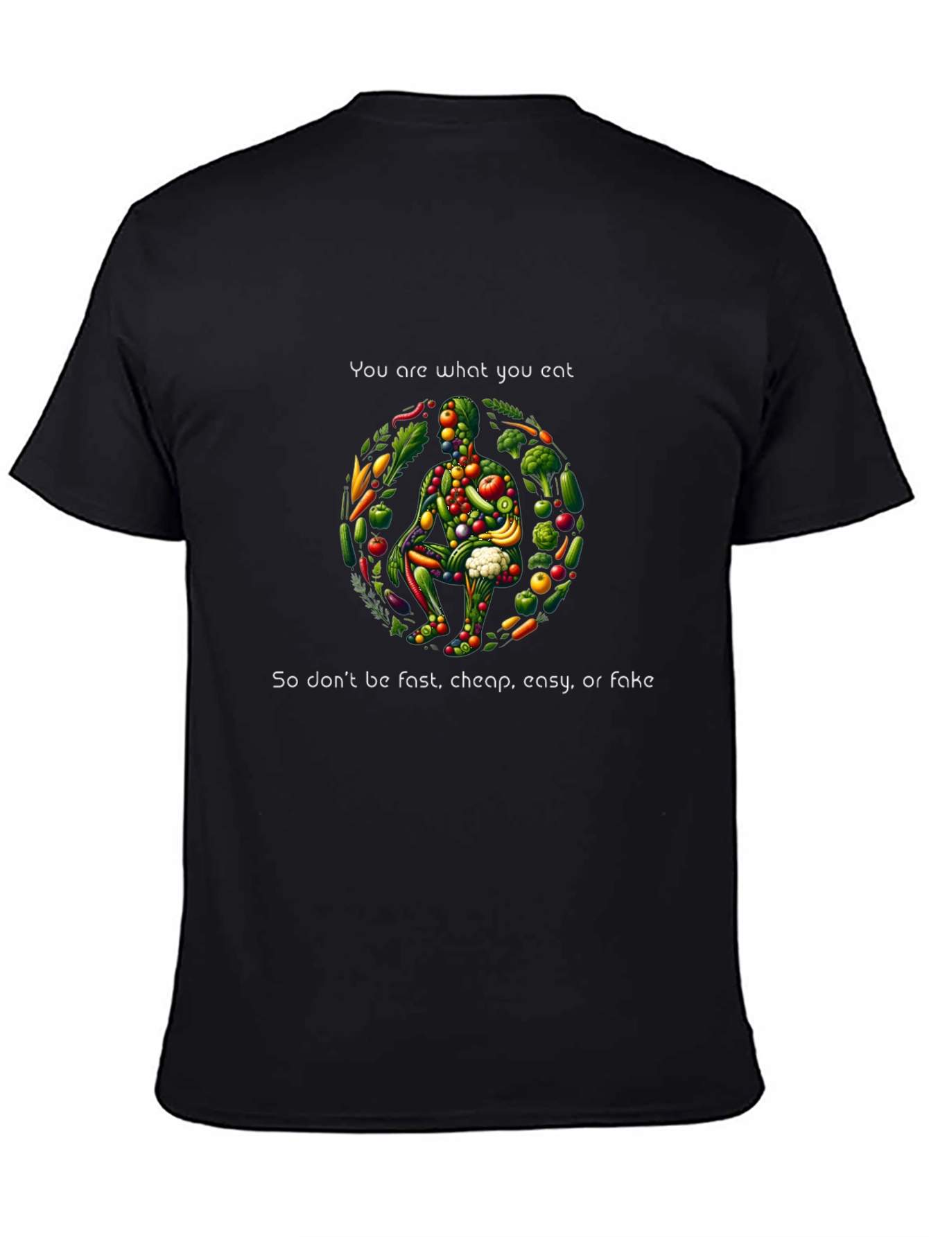 You Are What You Eat Black Graphic Tee