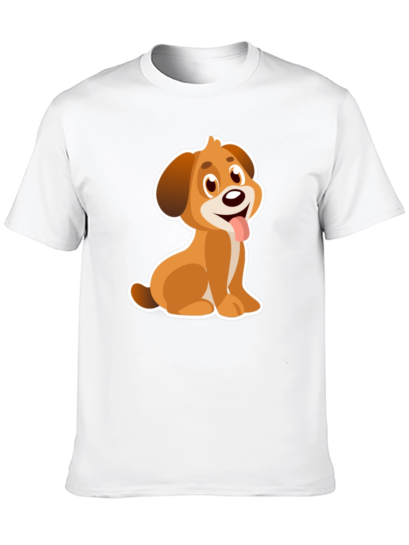Cute Cartoon Dog T-Shirt - Black