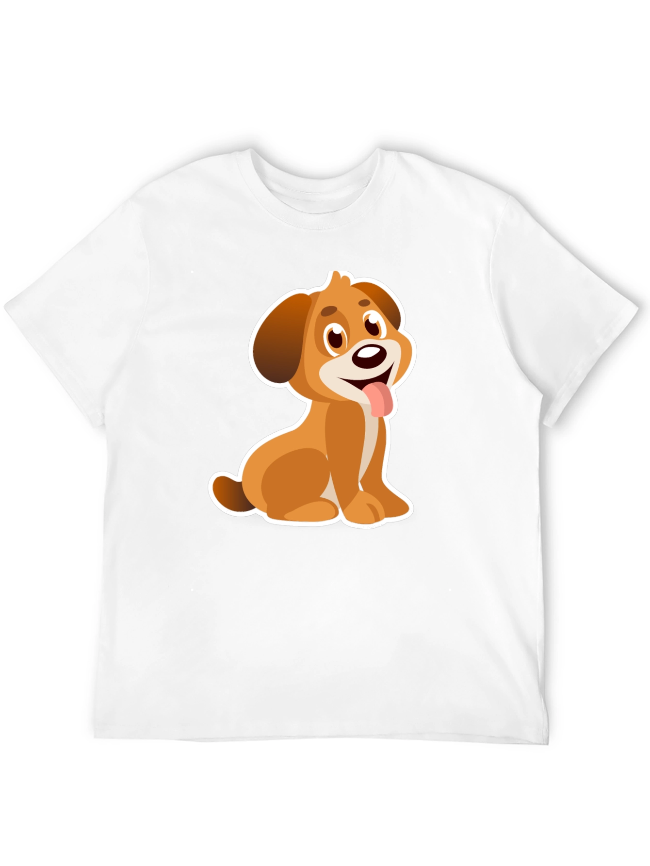 Cute Cartoon Dog T-Shirt - Black