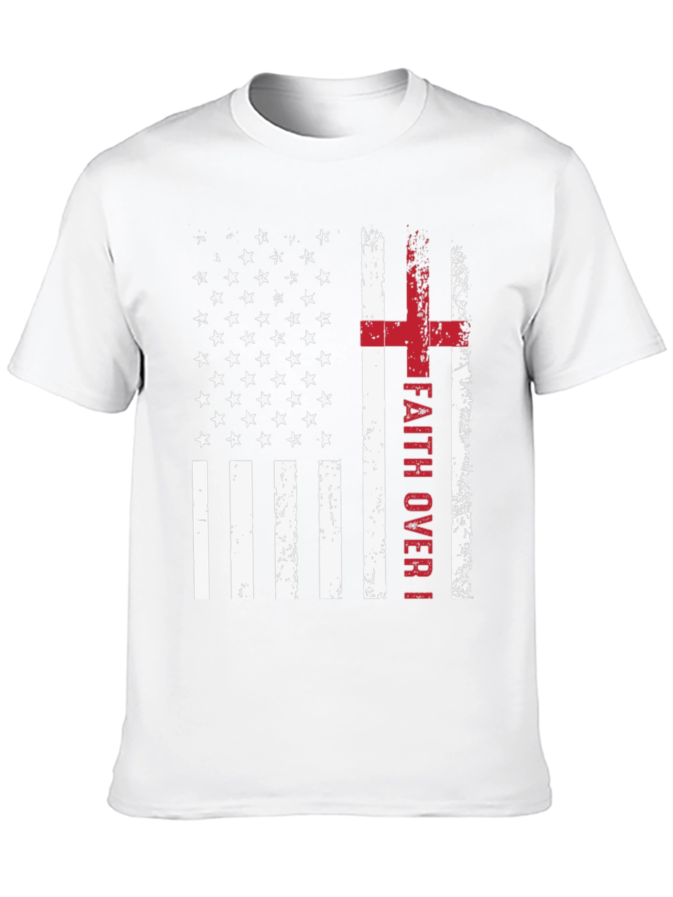 Faith Over Flag T-Shirt Christian Patriotic USA Flag