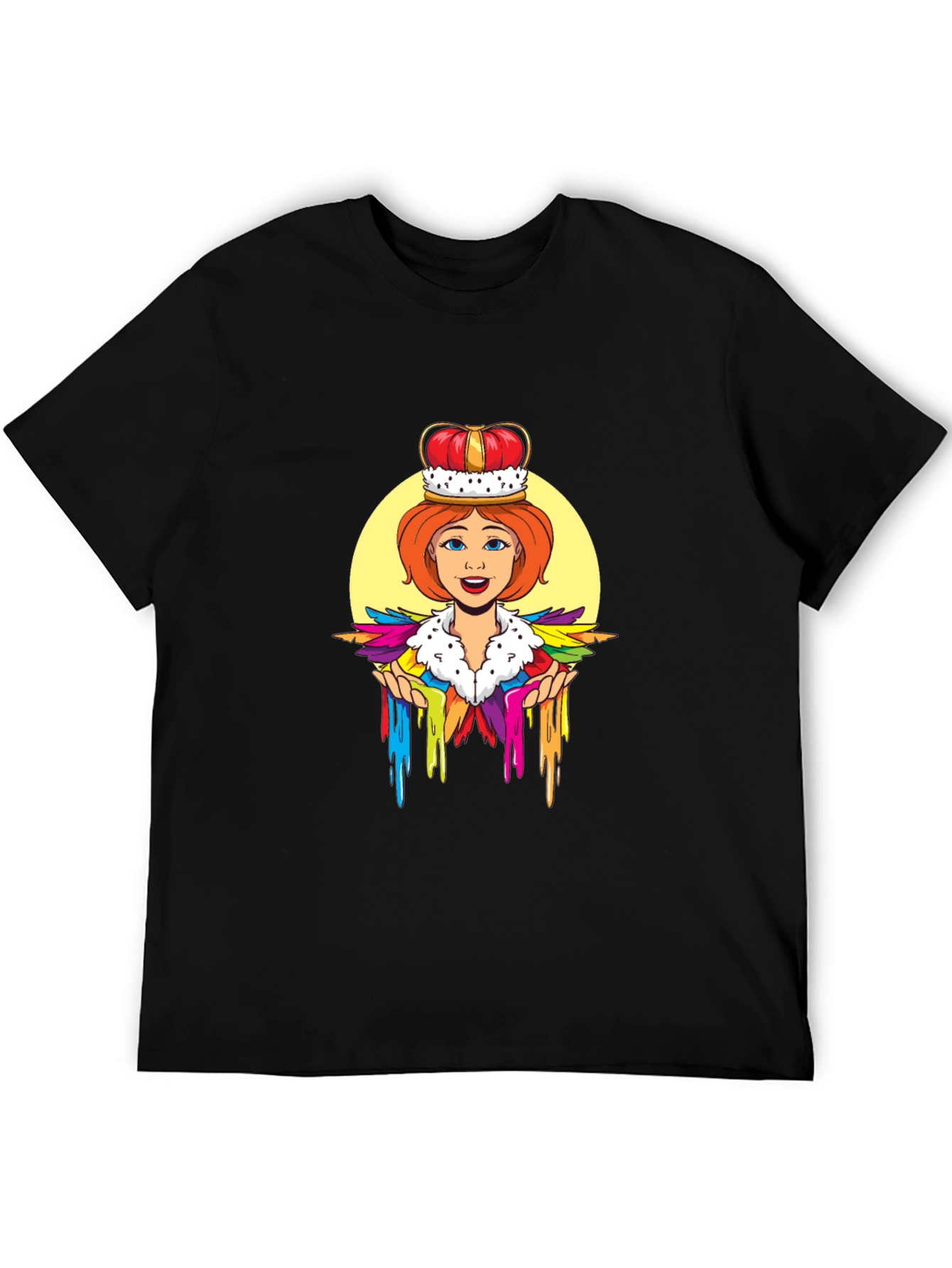 Queen Cartoon Graphic Black T-Shirt