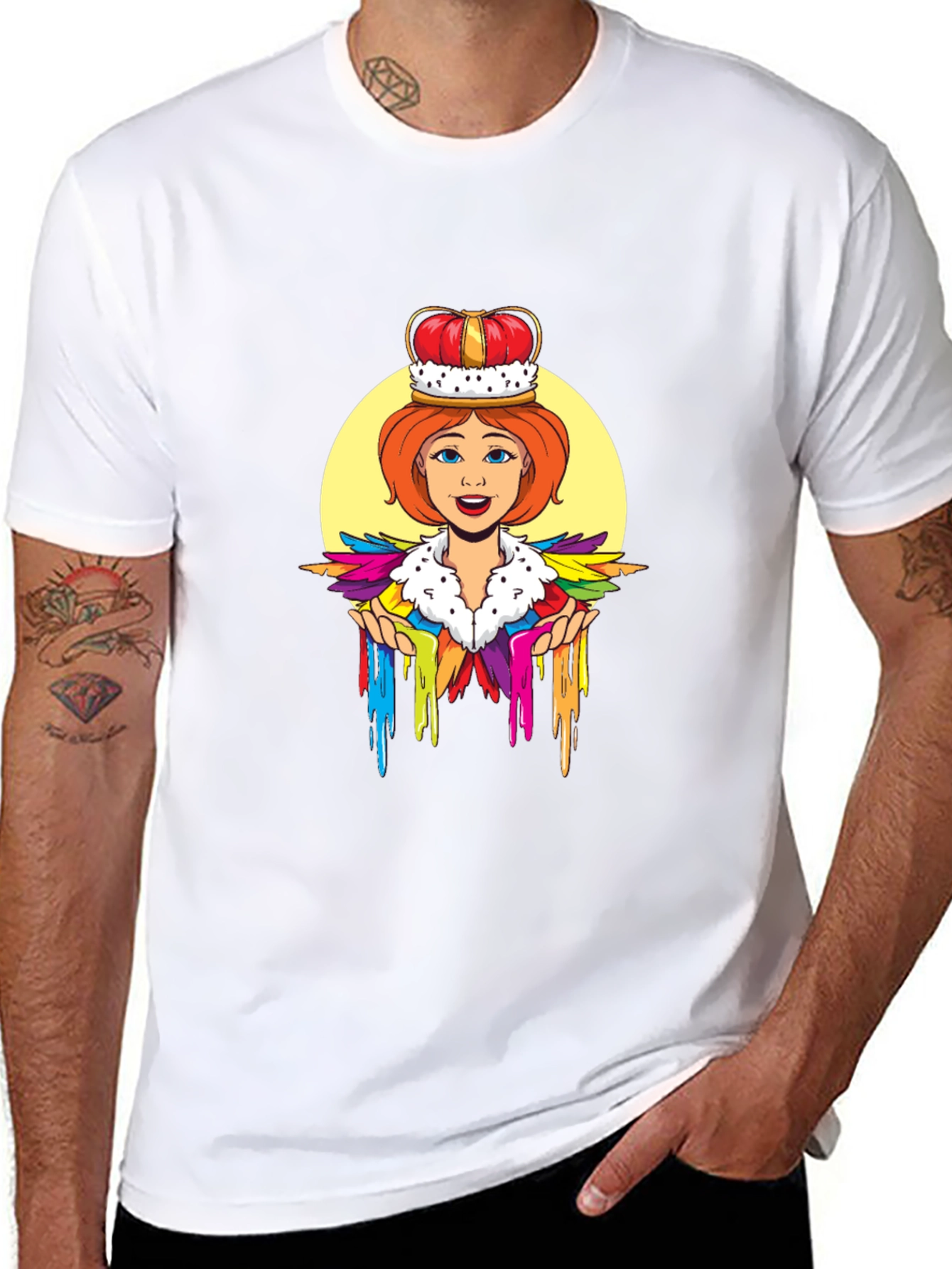 Queen Cartoon Graphic Black T-Shirt