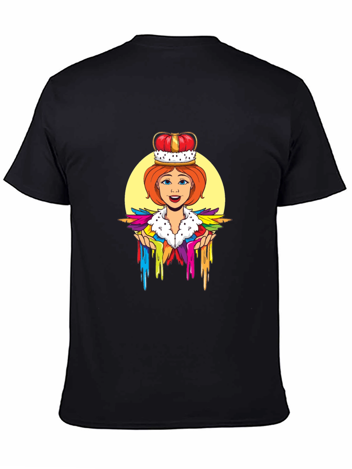 Queen Cartoon Graphic Black T-Shirt