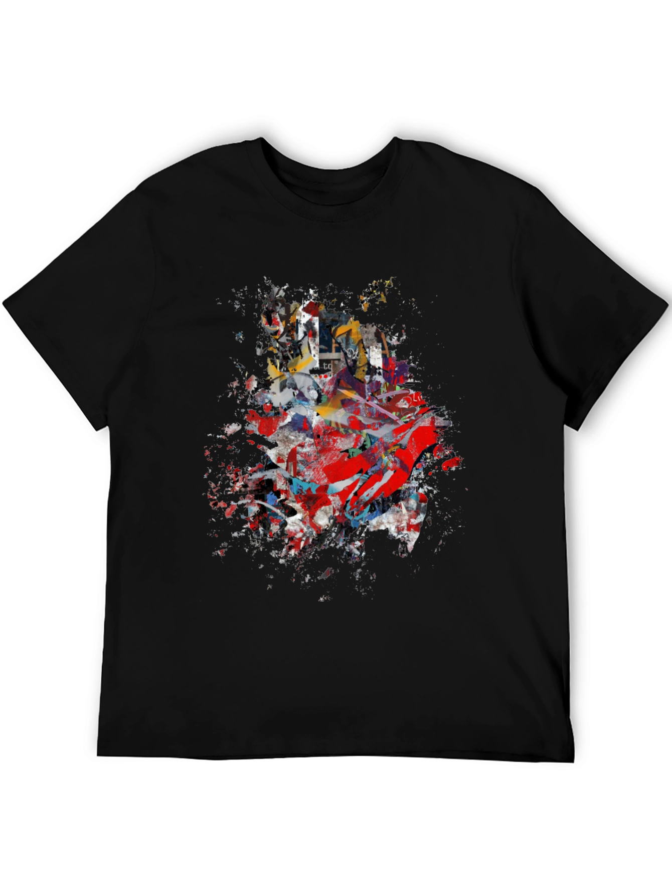Abstract Splatter Graphic Black T-Shirt