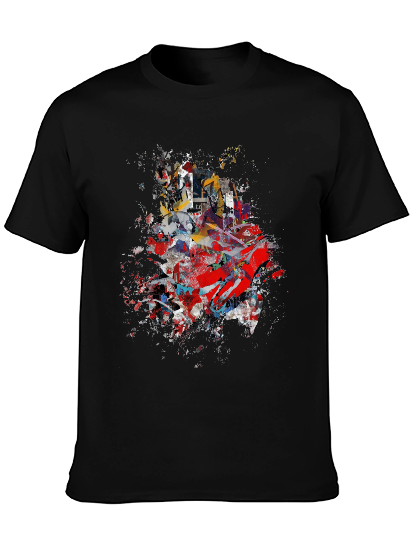 Abstract Splatter Graphic Black T-Shirt