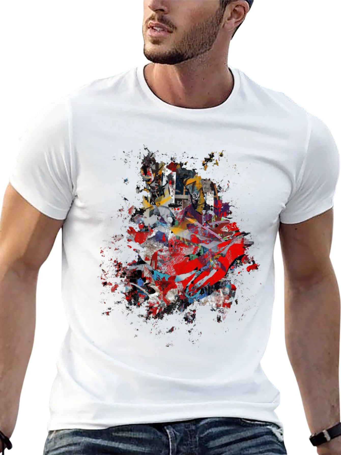 Abstract Splatter Graphic Black T-Shirt