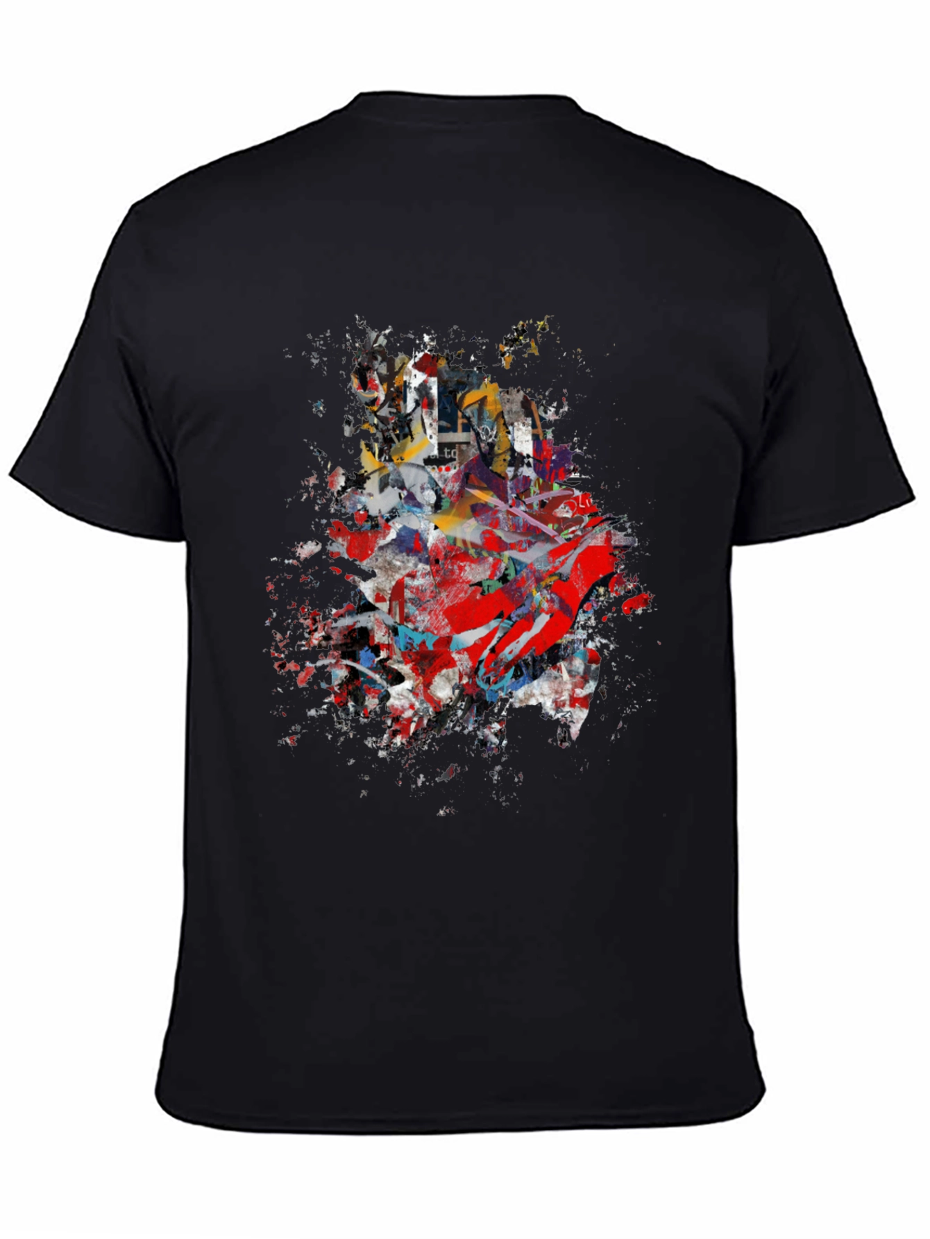 Abstract Splatter Graphic Black T-Shirt
