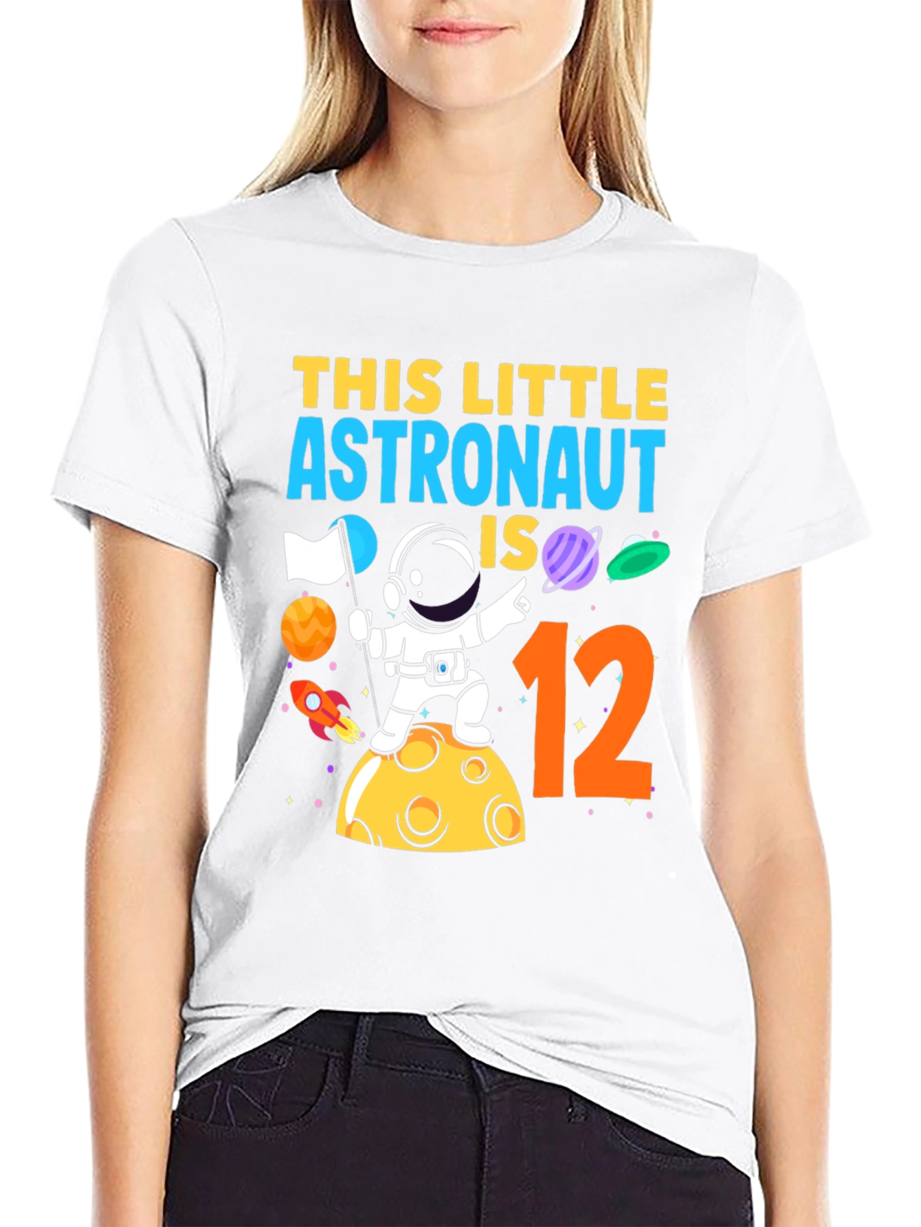 Astronaut Birthday T-Shirt - This Little Astronaut is 12
